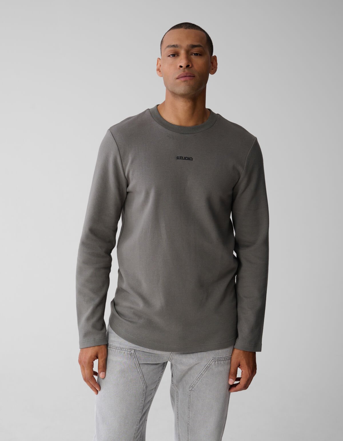 Studio Structuur T-shirt Donkergroen SHOEBY MEN