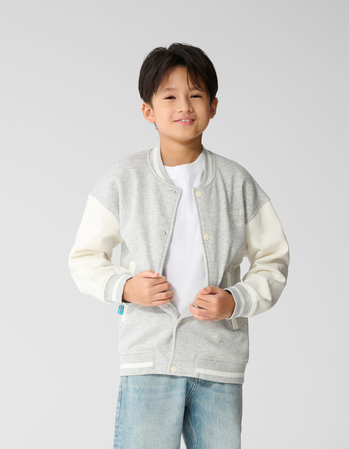 Varsity Bomber Sweat Jack Lichtgrijs SHOEBY BOYS