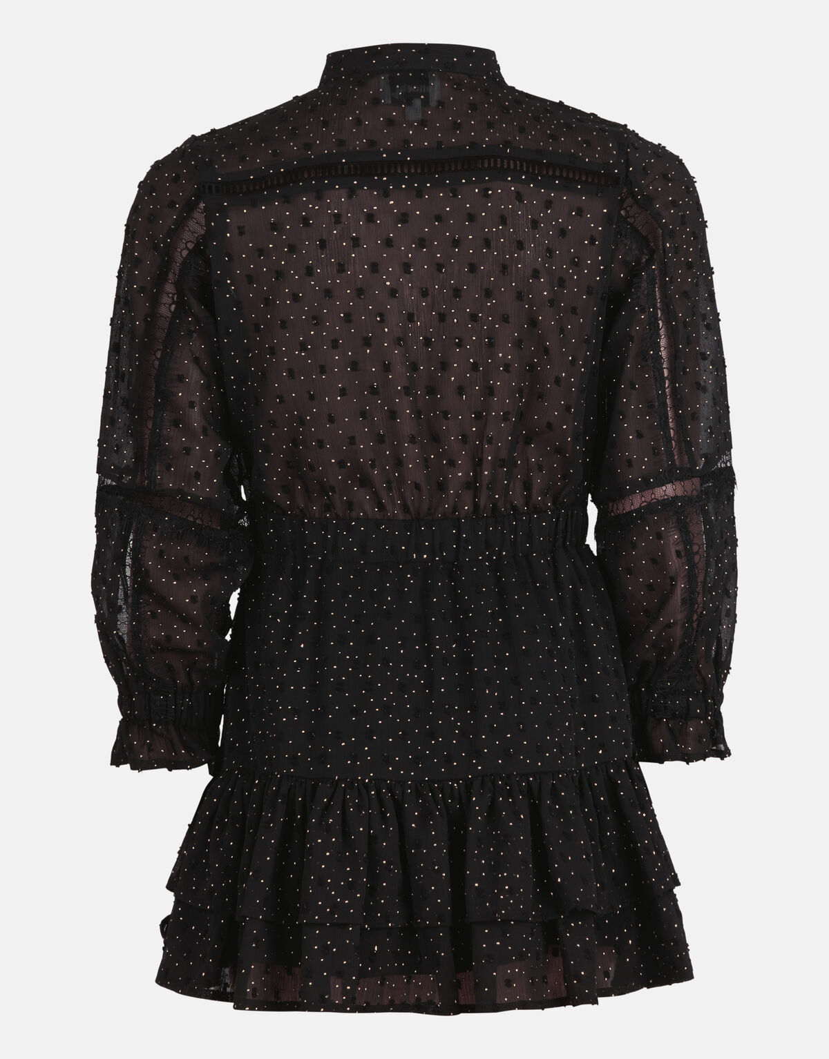 Chiffon Stippen Jurk Zwart By Nicolette SHOEBY GIRLS