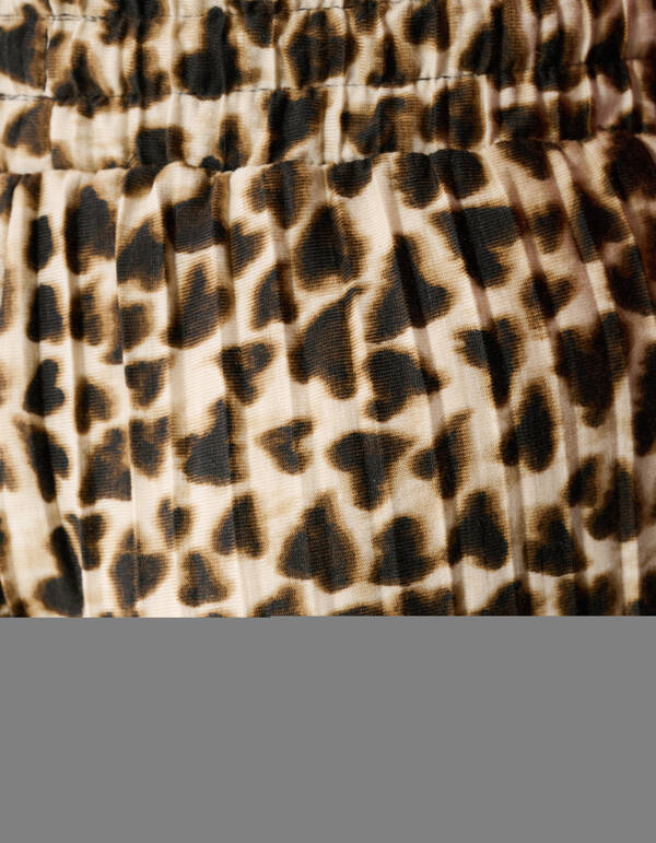 Pliss&eacute; Leopard Broek Lichtbruin SHOEBY GIRLS