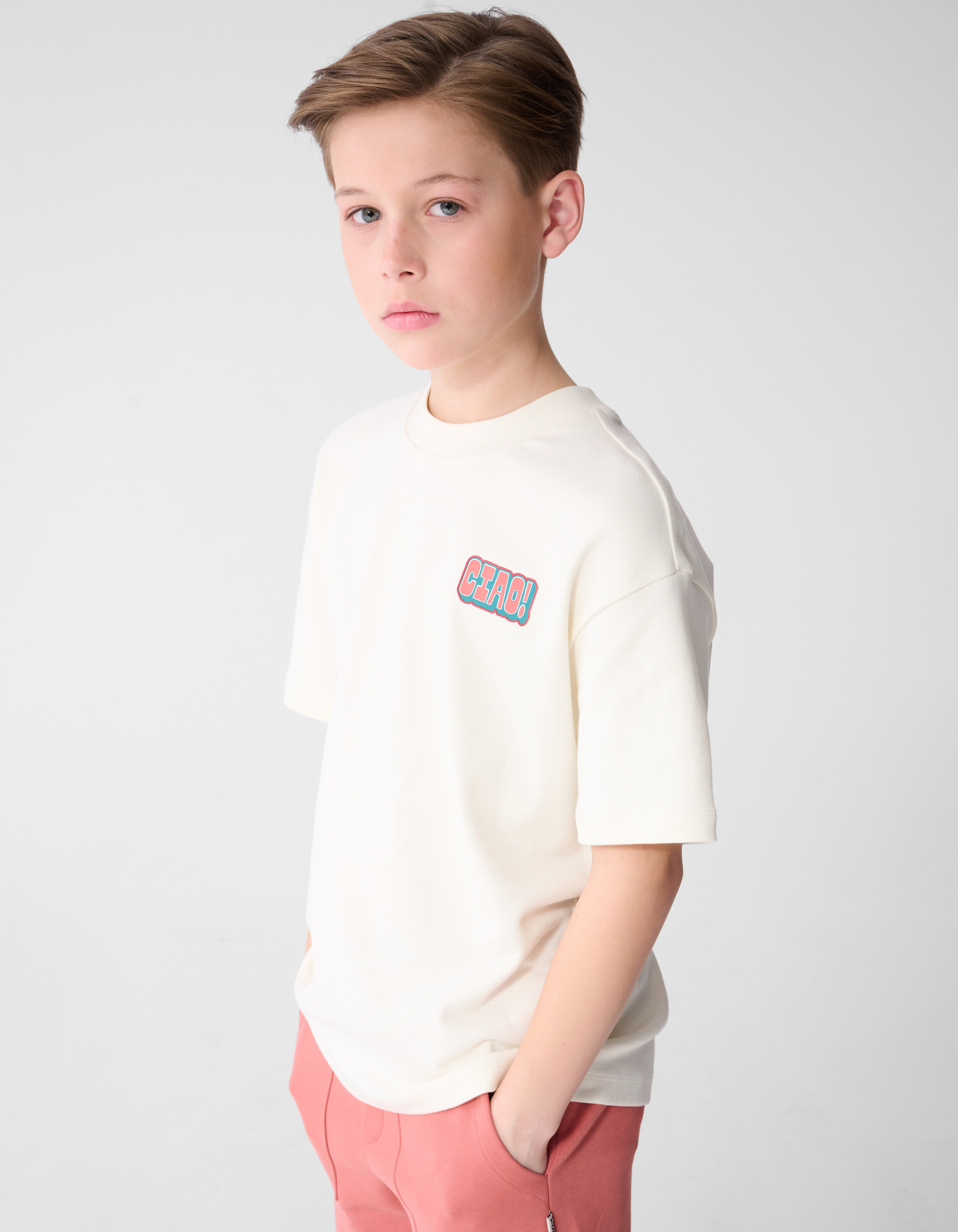 Ciao Artwork T-shirt Gebroken Wit SHOEBY BOYS