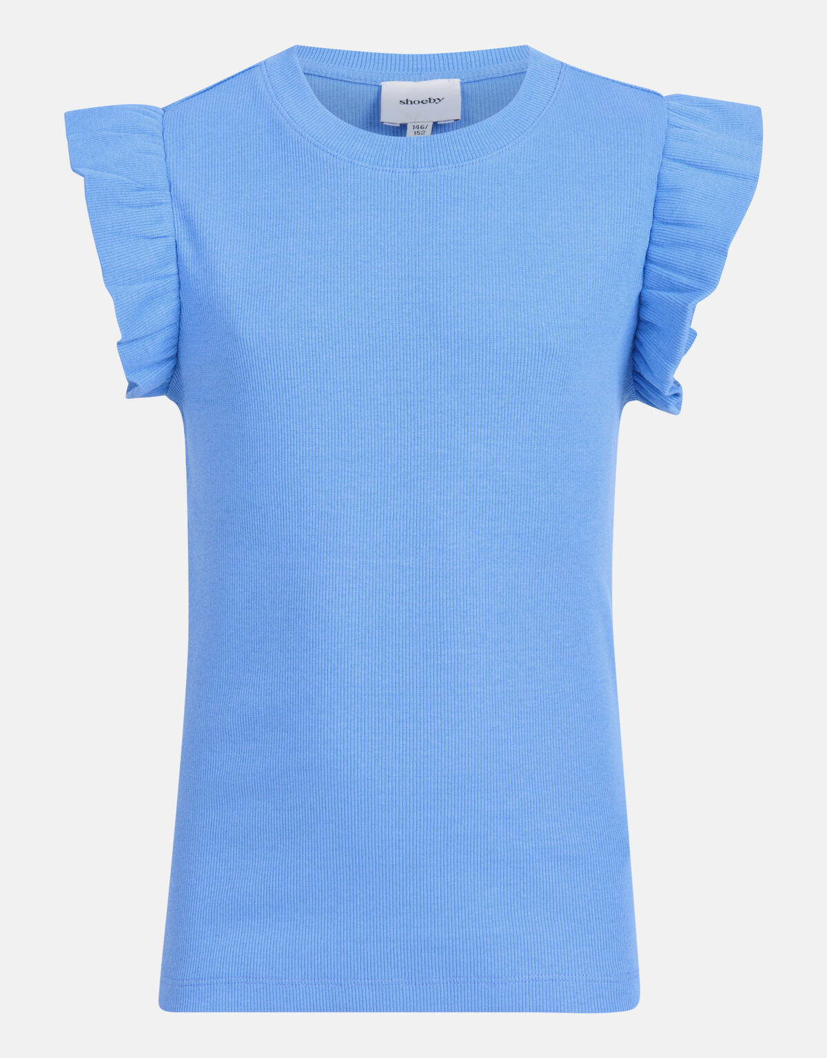 Ruffle Rib Top Lichtblauw SHOEBY GIRLS