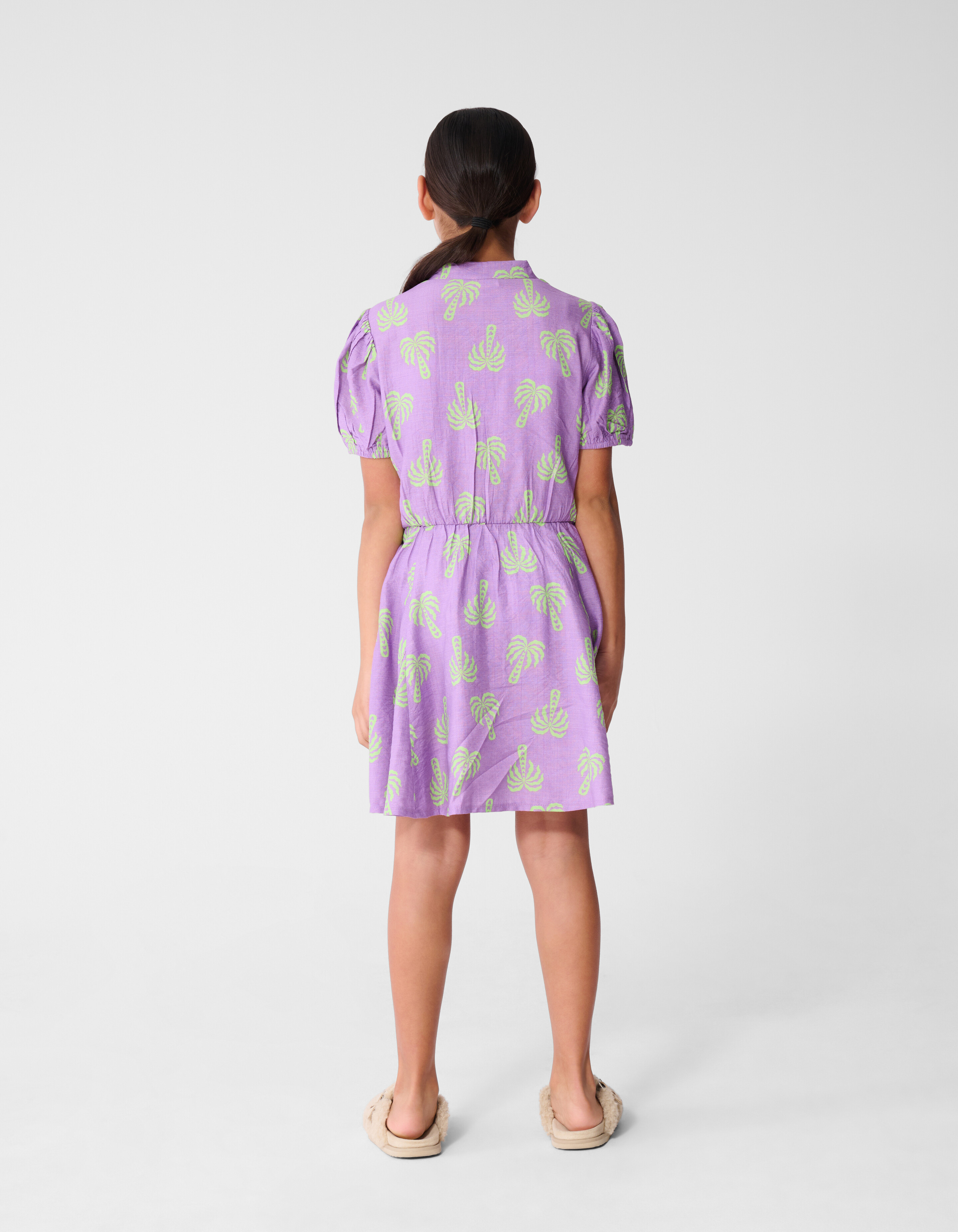 Palm Print Mini Jurk Paars SHOEBY GIRLS