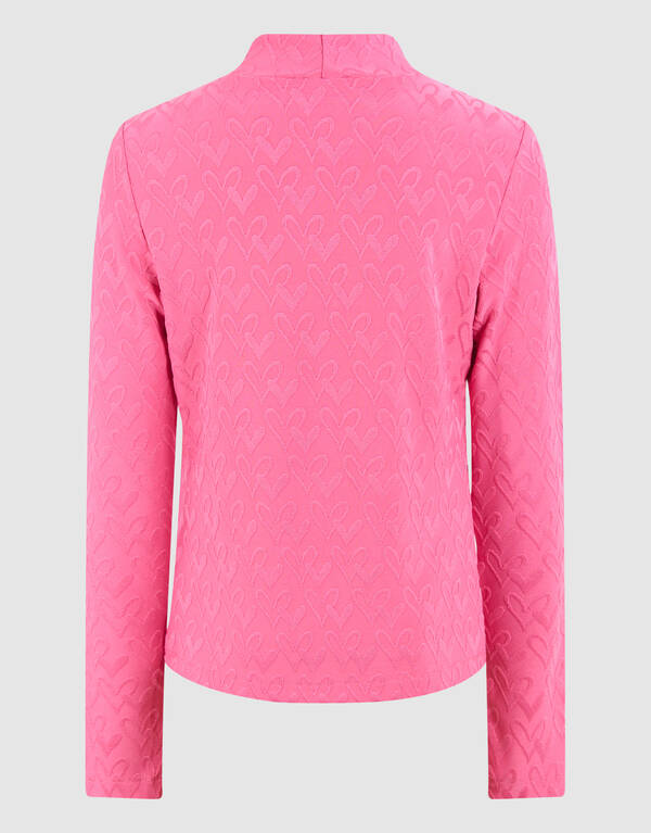 All-Over Heart Jersey Top Roze SHOEBY GIRLS