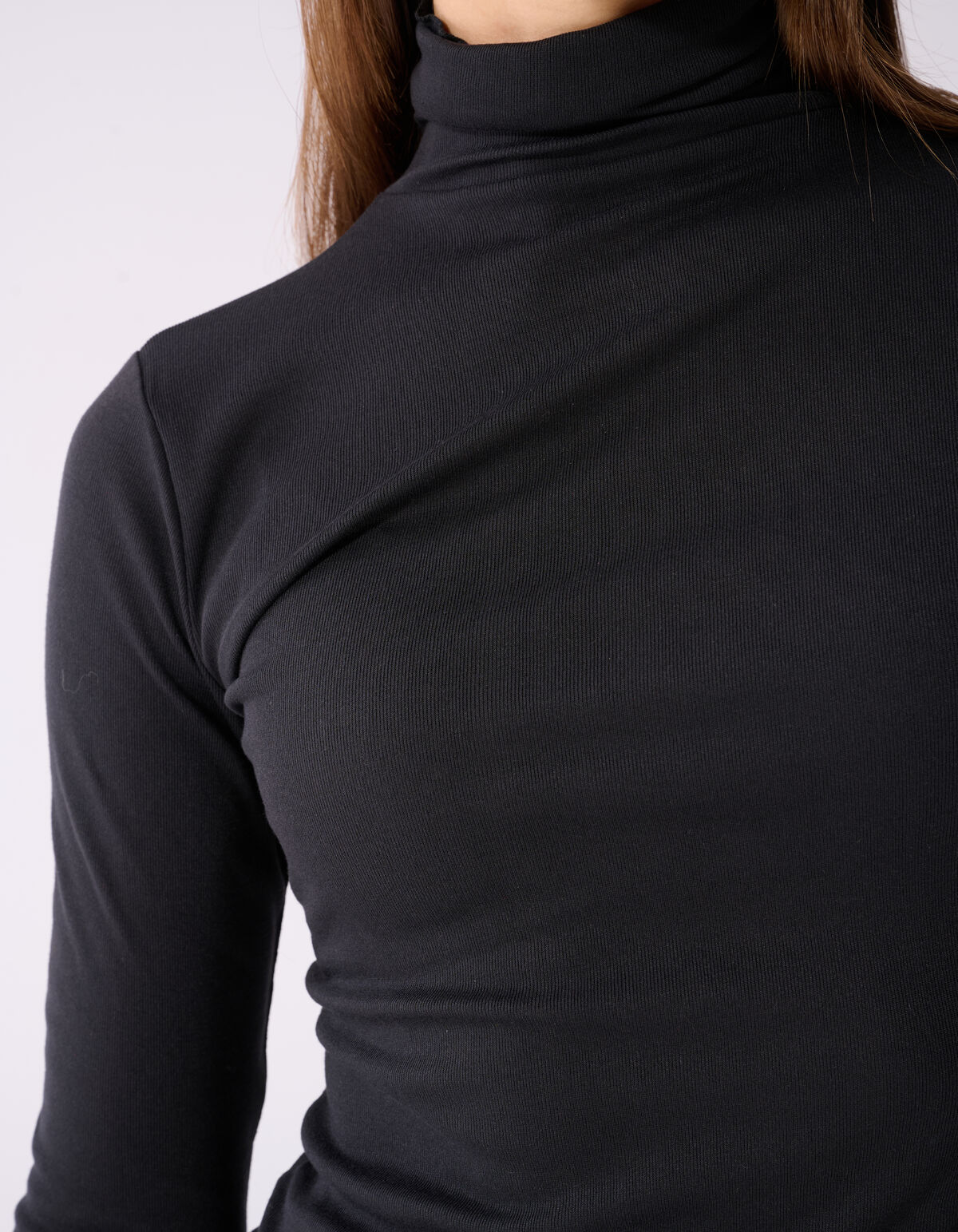 Col Neck Longsleeve Zwart SHOEBY WOMEN