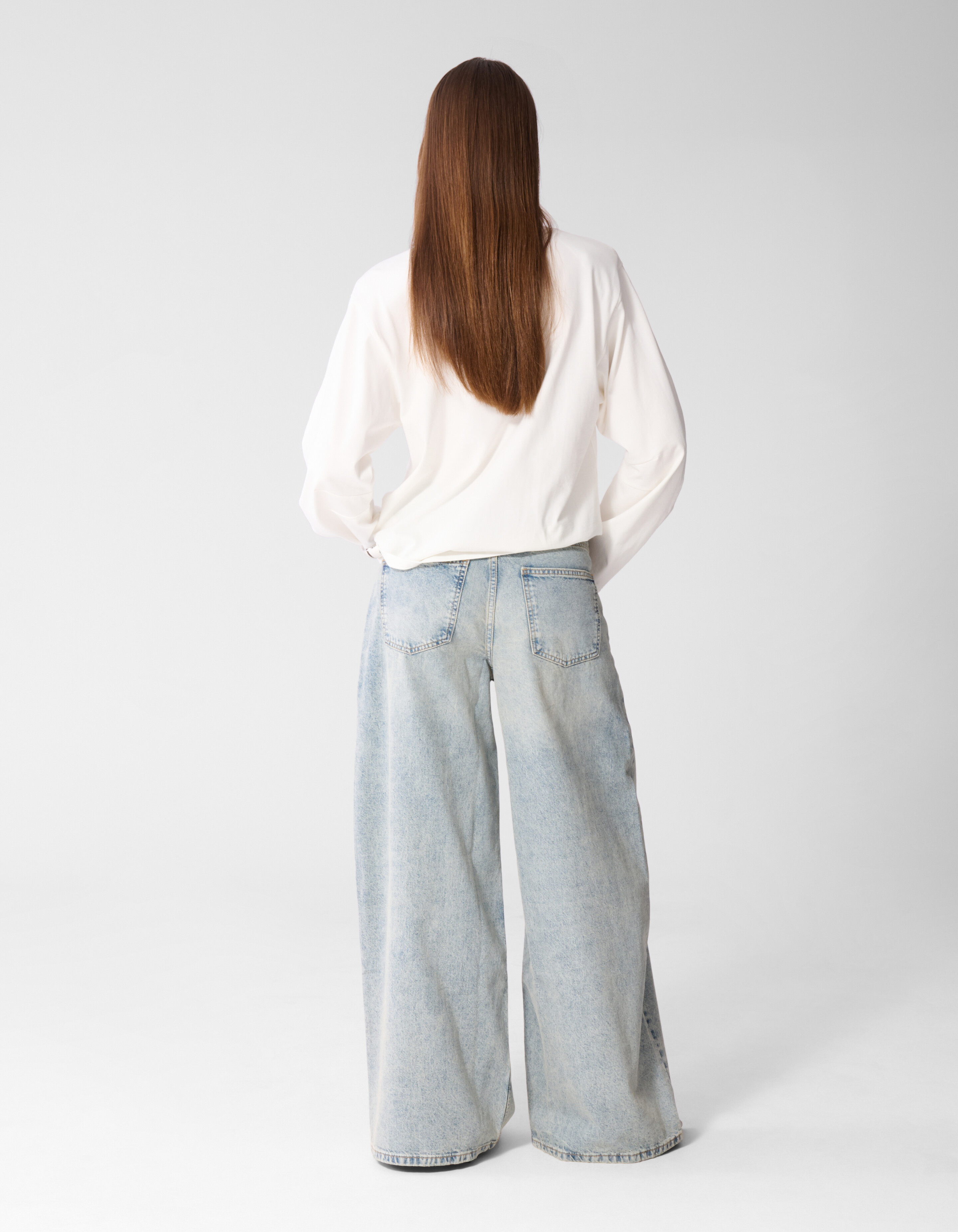 Curved Wide Leg Fit Jeans Mediumstone SHOEBY WOMEN