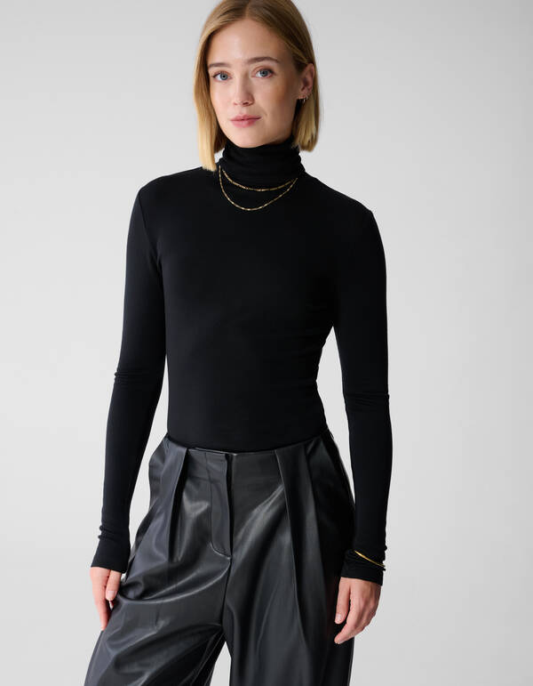 Col Longsleeve Top Zwart By Lonneke SHOEBY WOMEN