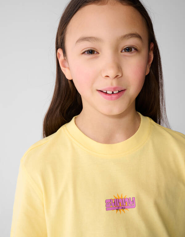 Sunny Artwork T-shirt Geel SHOEBY GIRLS