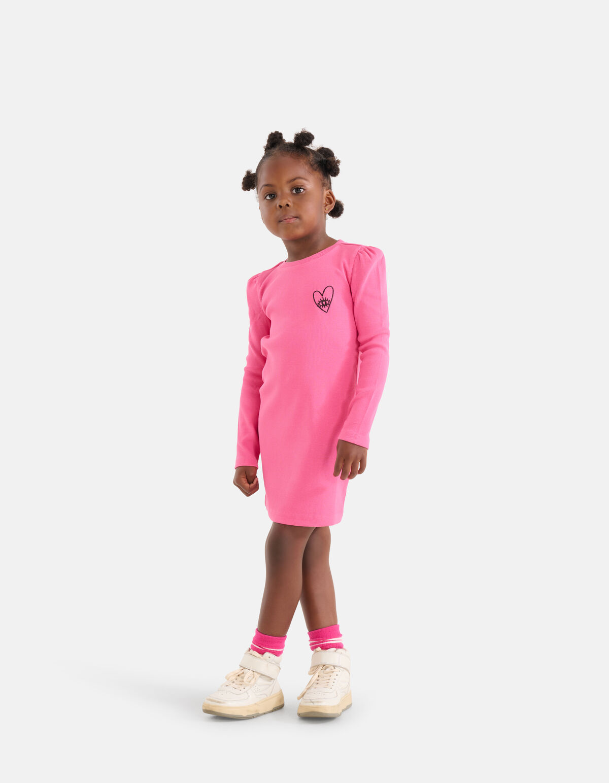 Rib Jurk Roze SHOEBY GIRLS