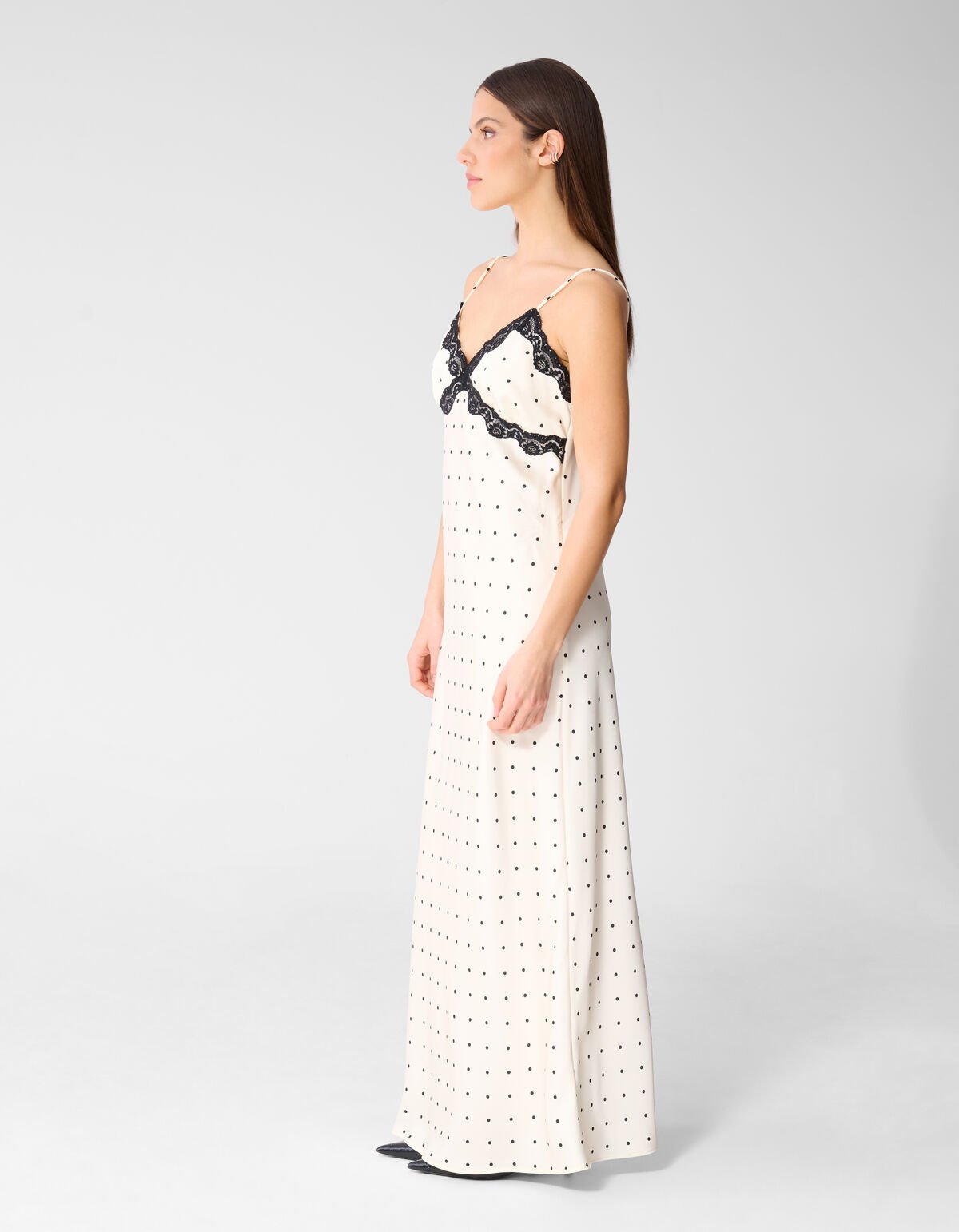 Polkadot Maxi Jurk Gebroken Wit By Monica SHOEBY WOMEN
