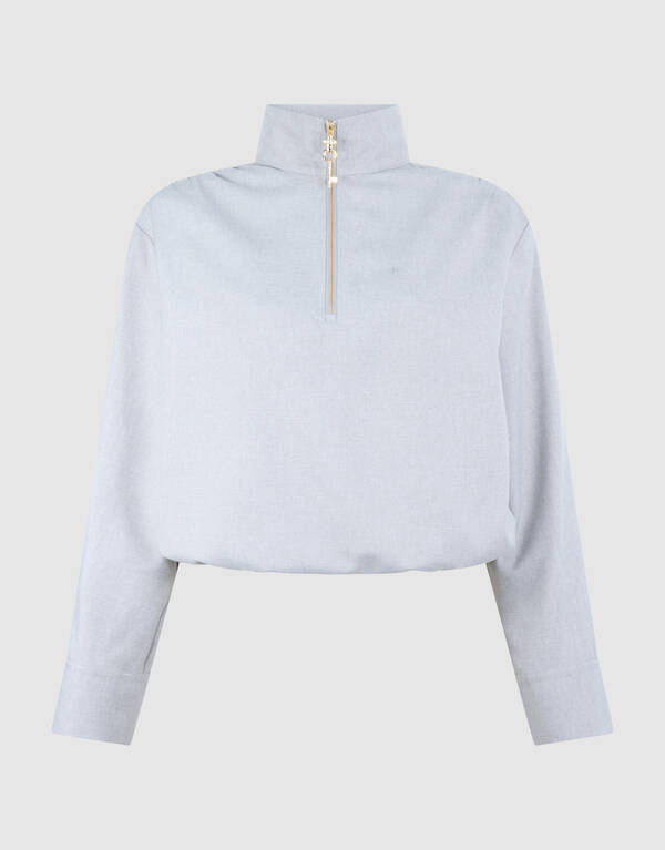 Fancy Button Blouse Lichtgrijs SHOEBY WOMEN