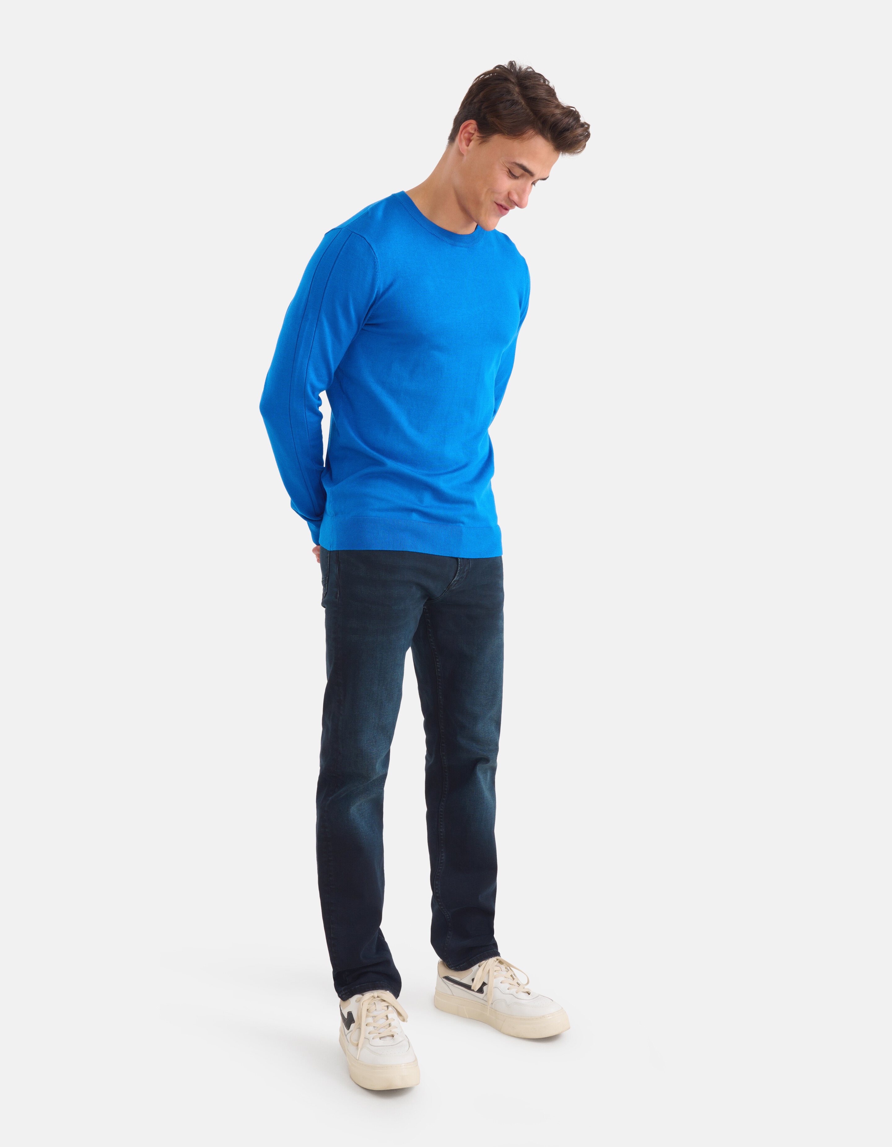 Straight Fit Jeans Blauw/Zwart L34 Refill