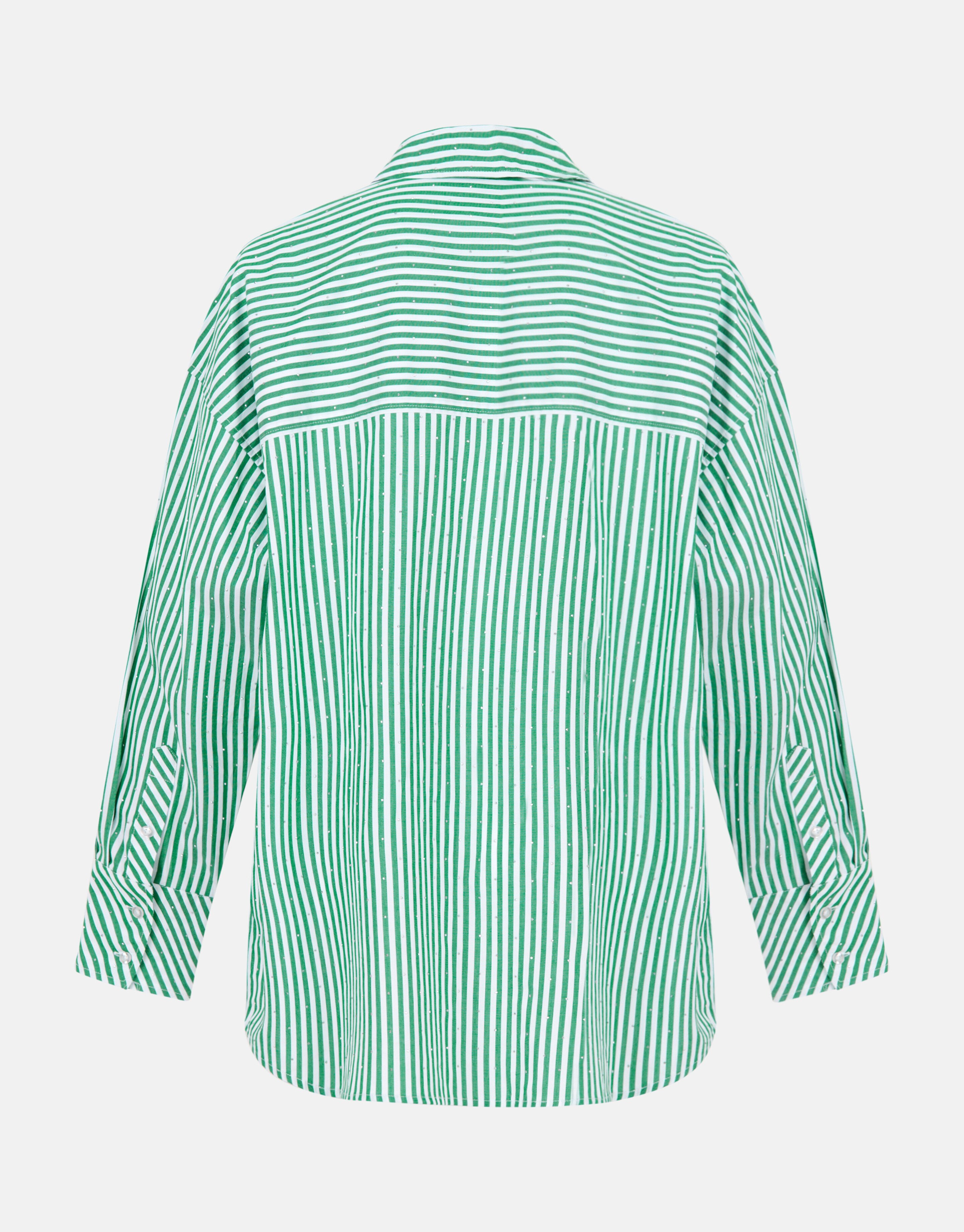 Pinstripe Strass Blouse Groen By Monica SHOEBY WOMEN