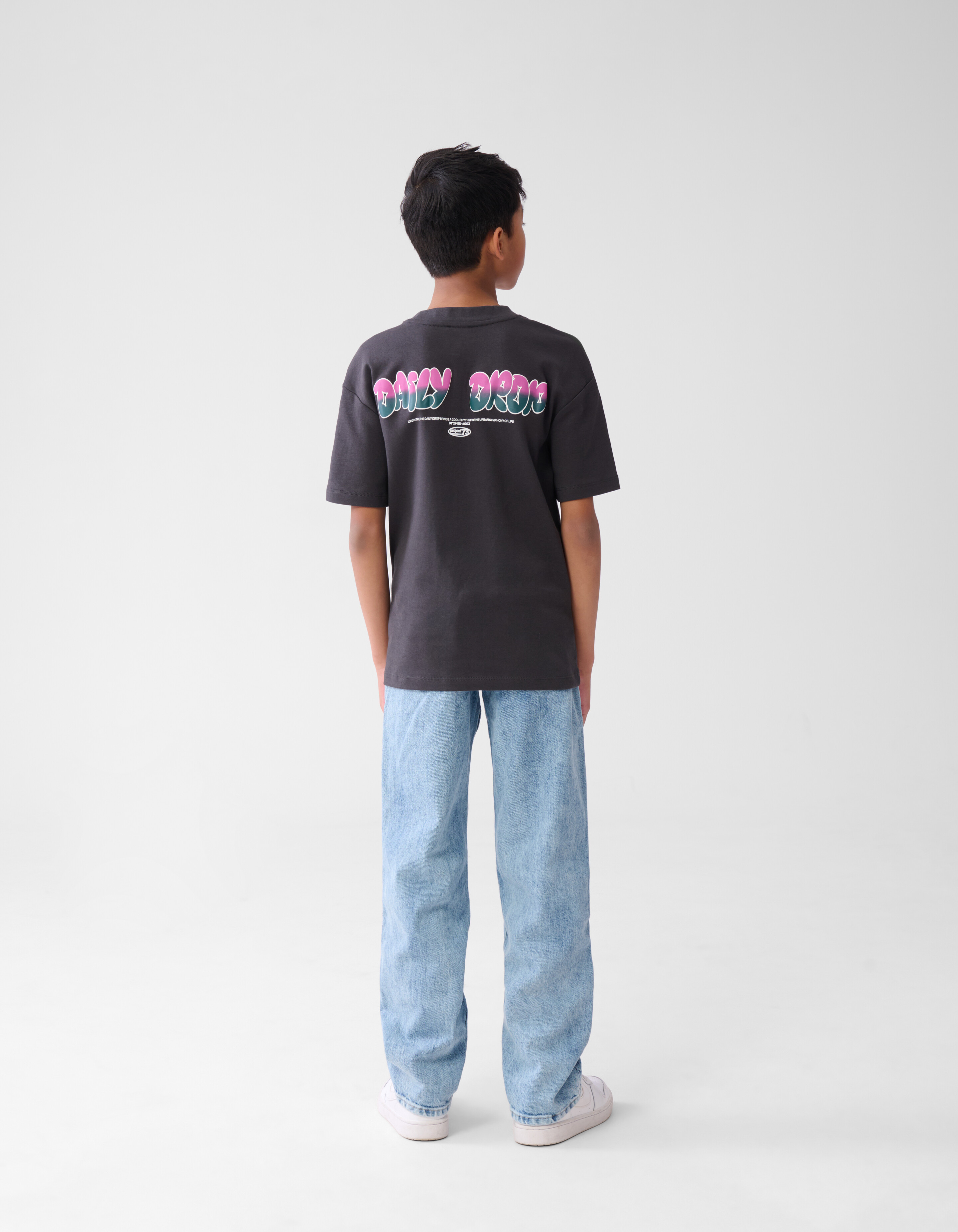 Tekst T-shirt Donkergrijs SHOEBY BOYS