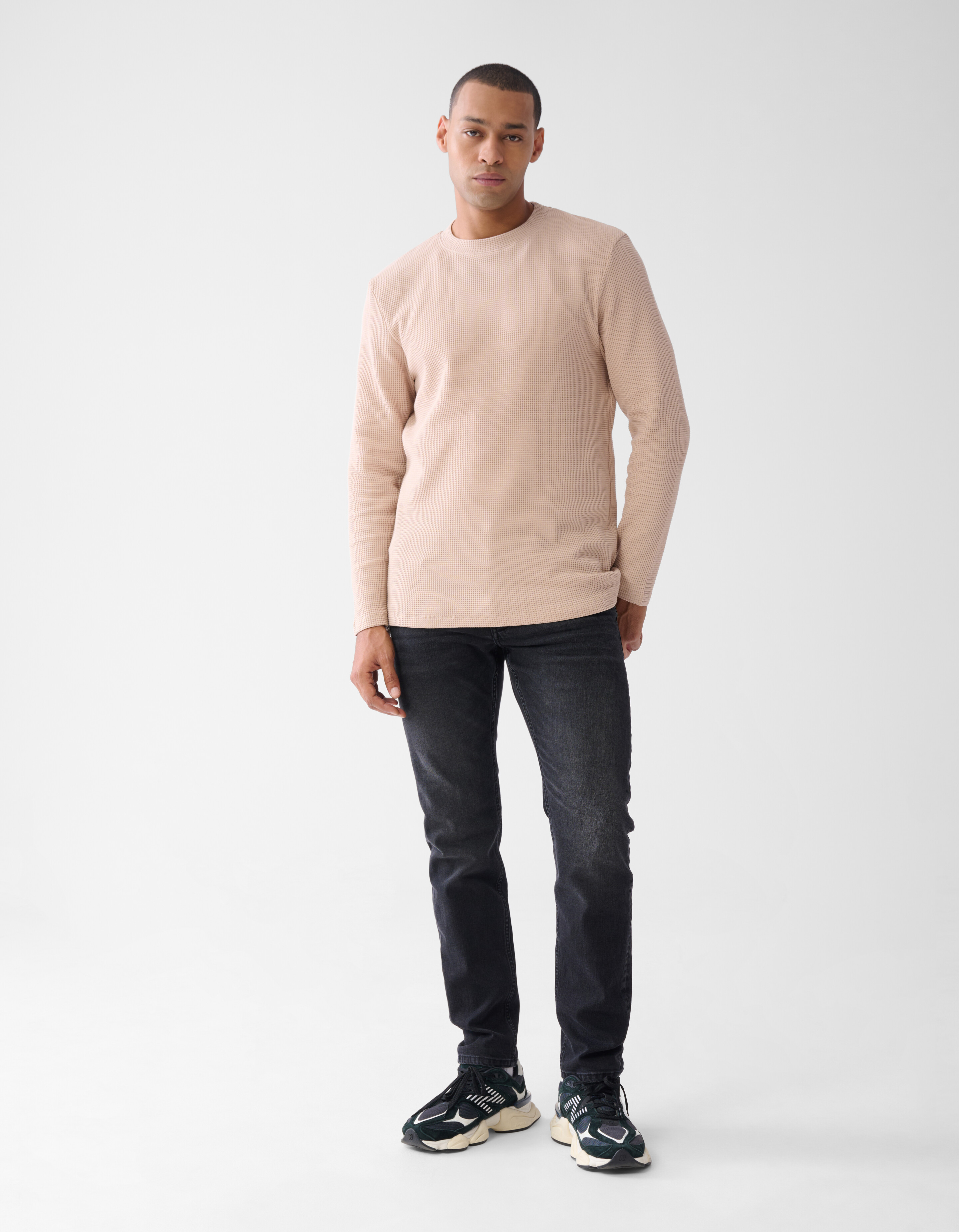 Structuur Longsleeve Zand SHOEBY MEN