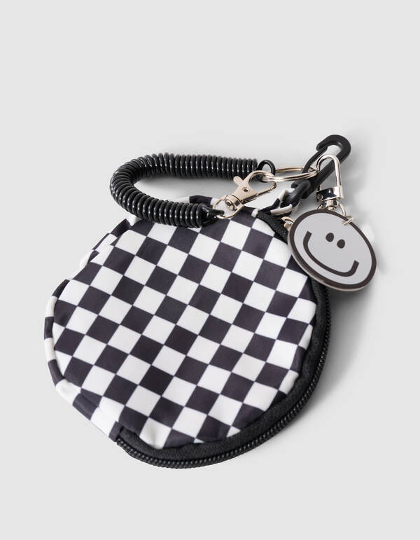 Smile Square Sleutelhanger Zwart SHOEBY ACCESSOIRES