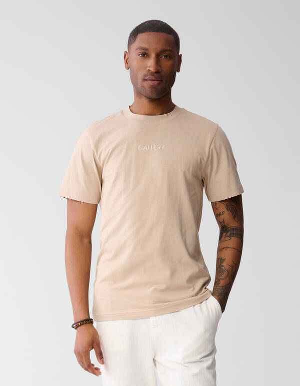 Mixed Tekst Artwork T-shirt Zand SHOEBY MEN