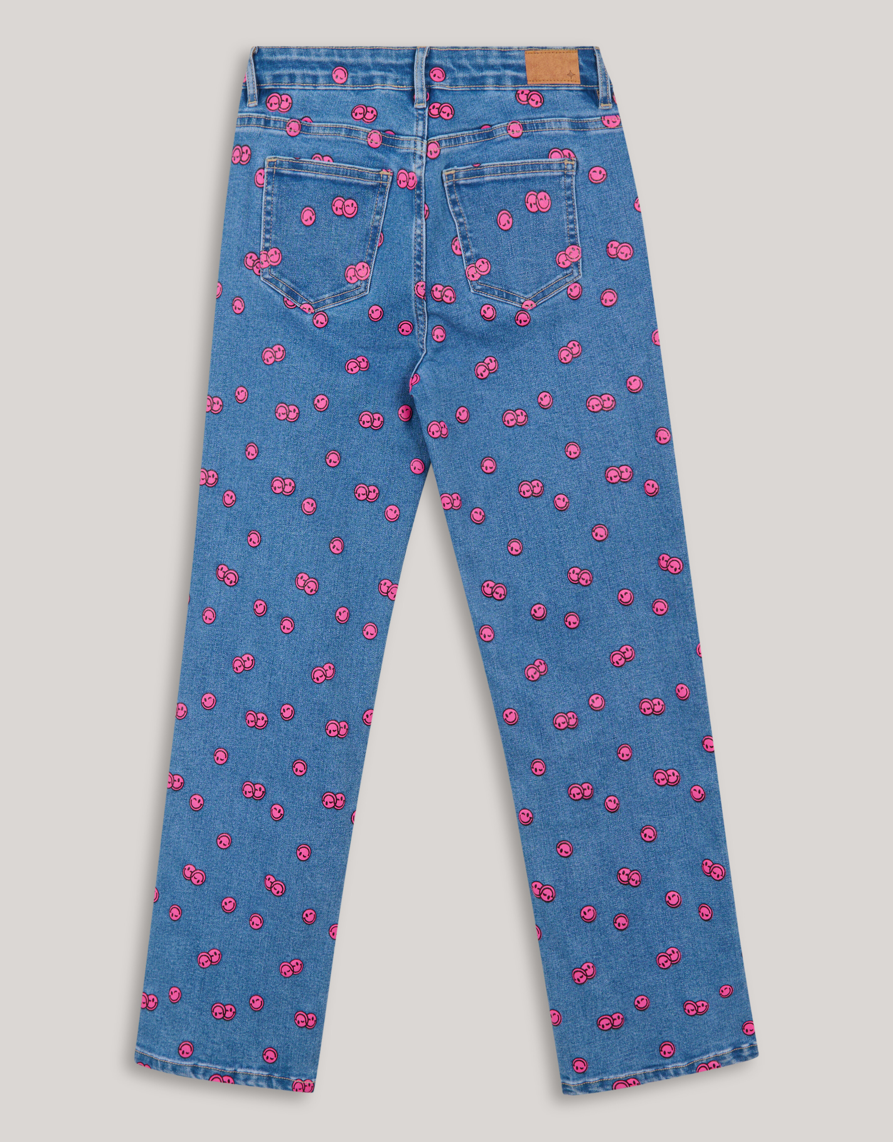 Printed Straight Fit Jeans Blauw SHOEBY GIRLS