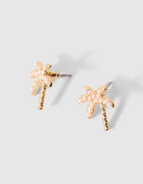 Palmtree Parel Oorbellen Goud SHOEBY ACCESSOIRES