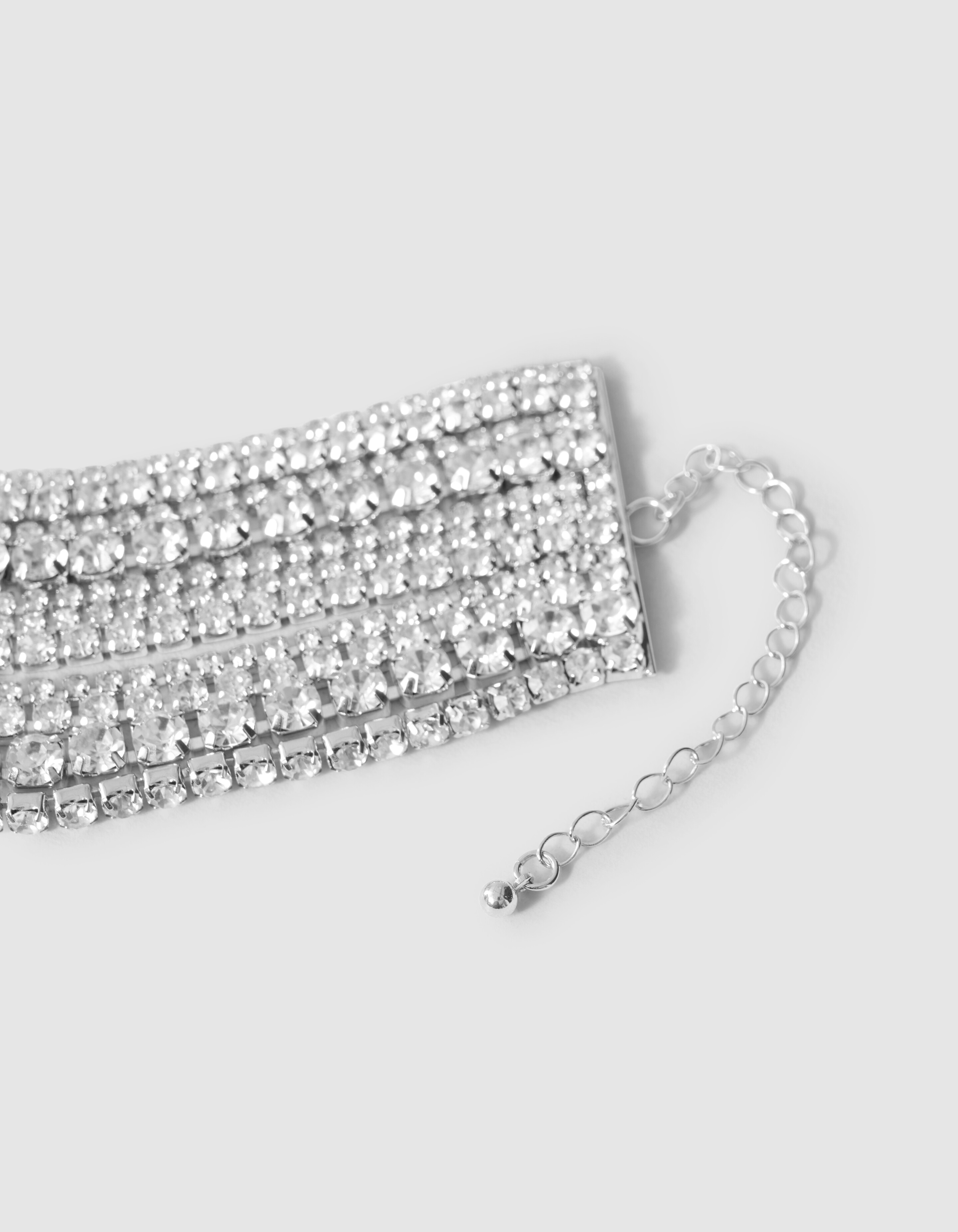 Waterval Strass Choker Ketting Zilver SHOEBY ACCESSOIRES