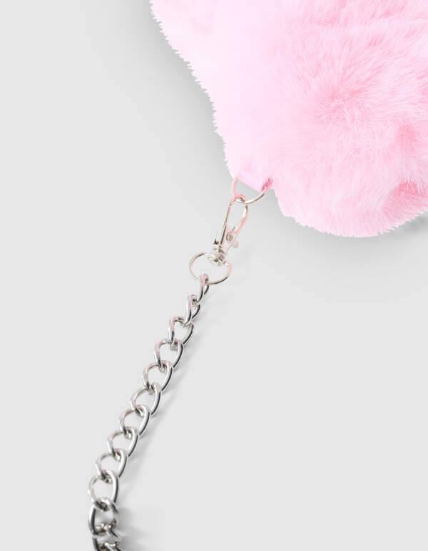 Fluffy Fur Heart Tas Lichtroze SHOEBY ACCESSOIRES