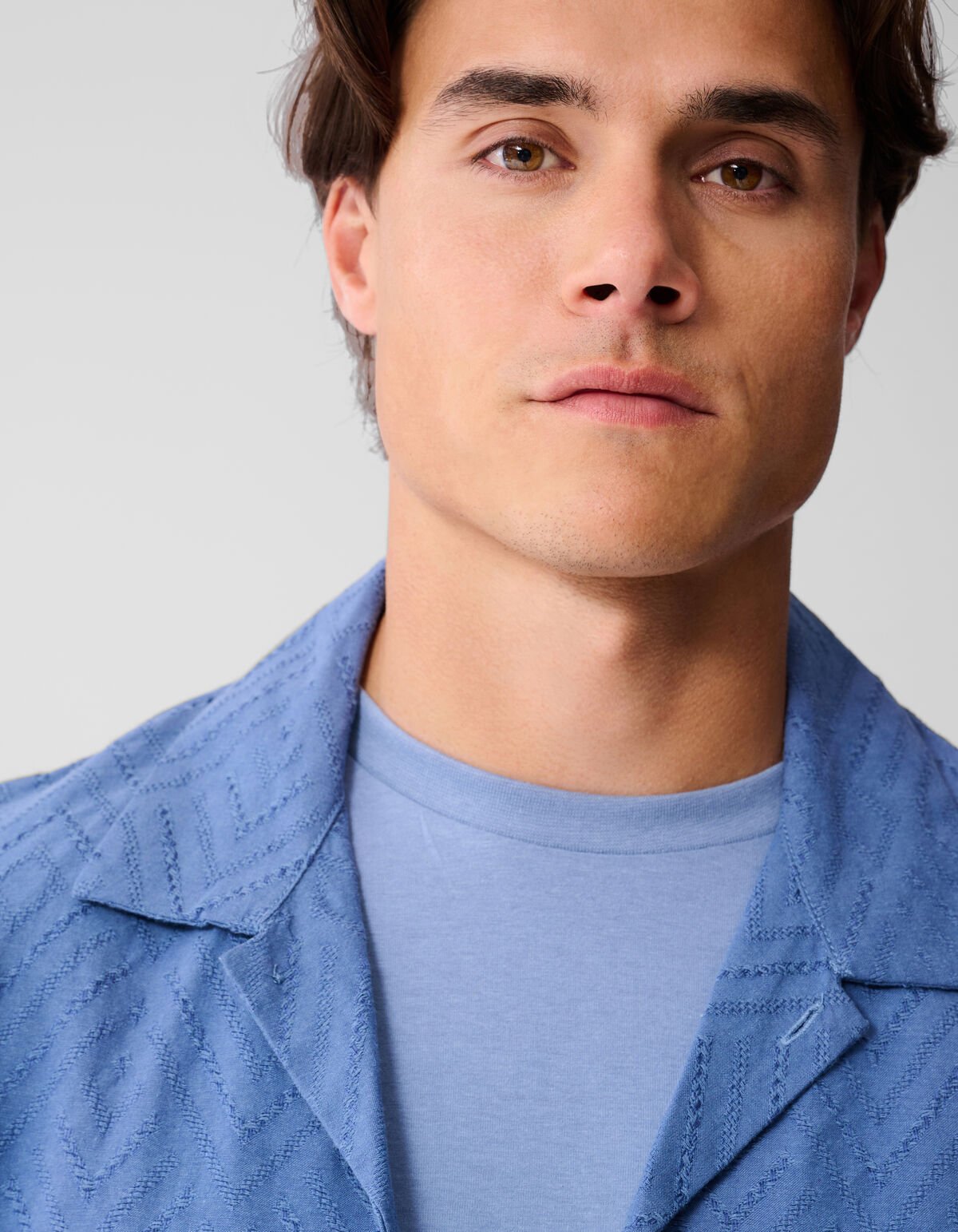 Jacquard Shirt Lichtblauw SHOEBY MEN