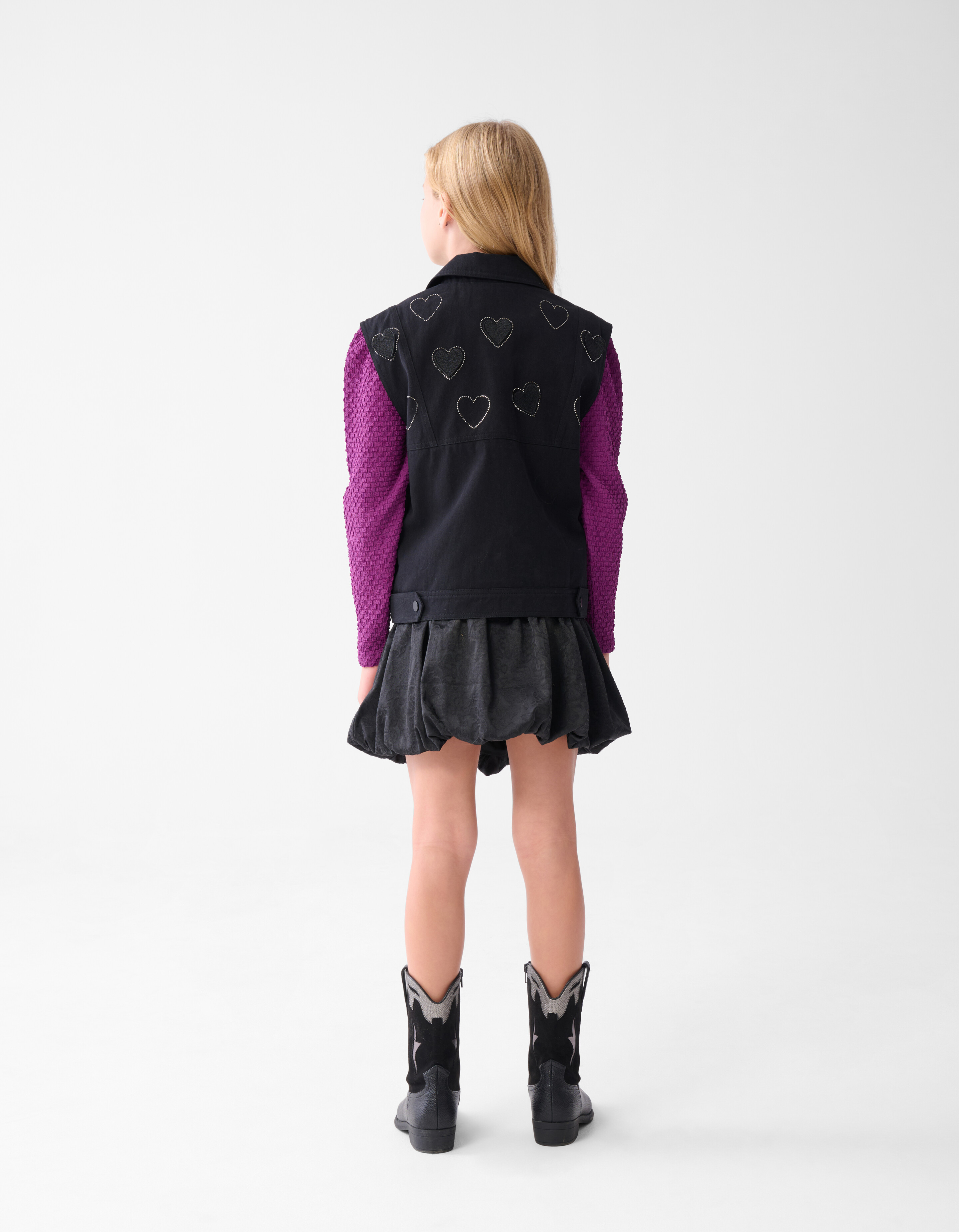 Strass Heart Gilet Zwart SHOEBY GIRLS