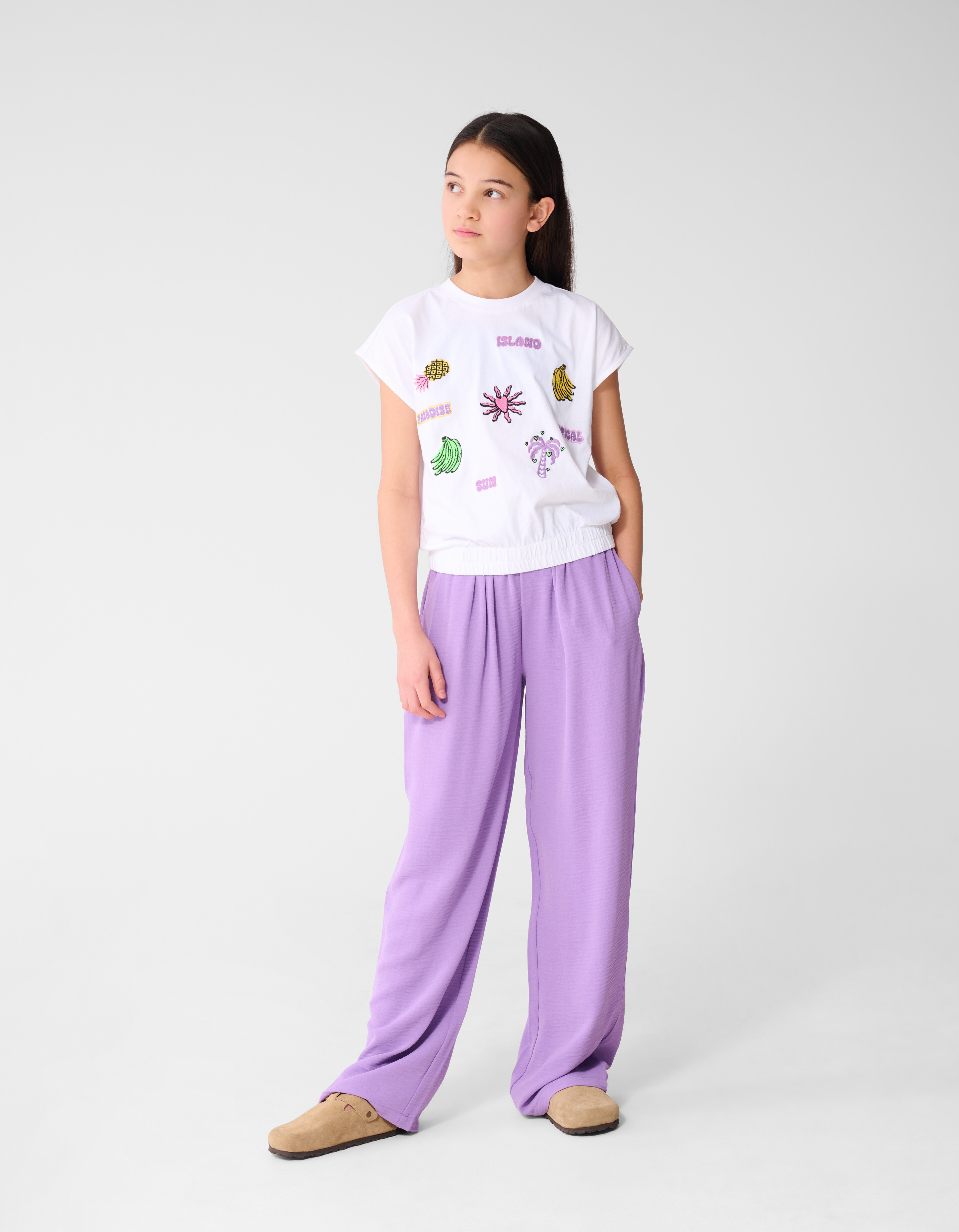 Twist Wide Leg Broek Paars SHOEBY GIRLS