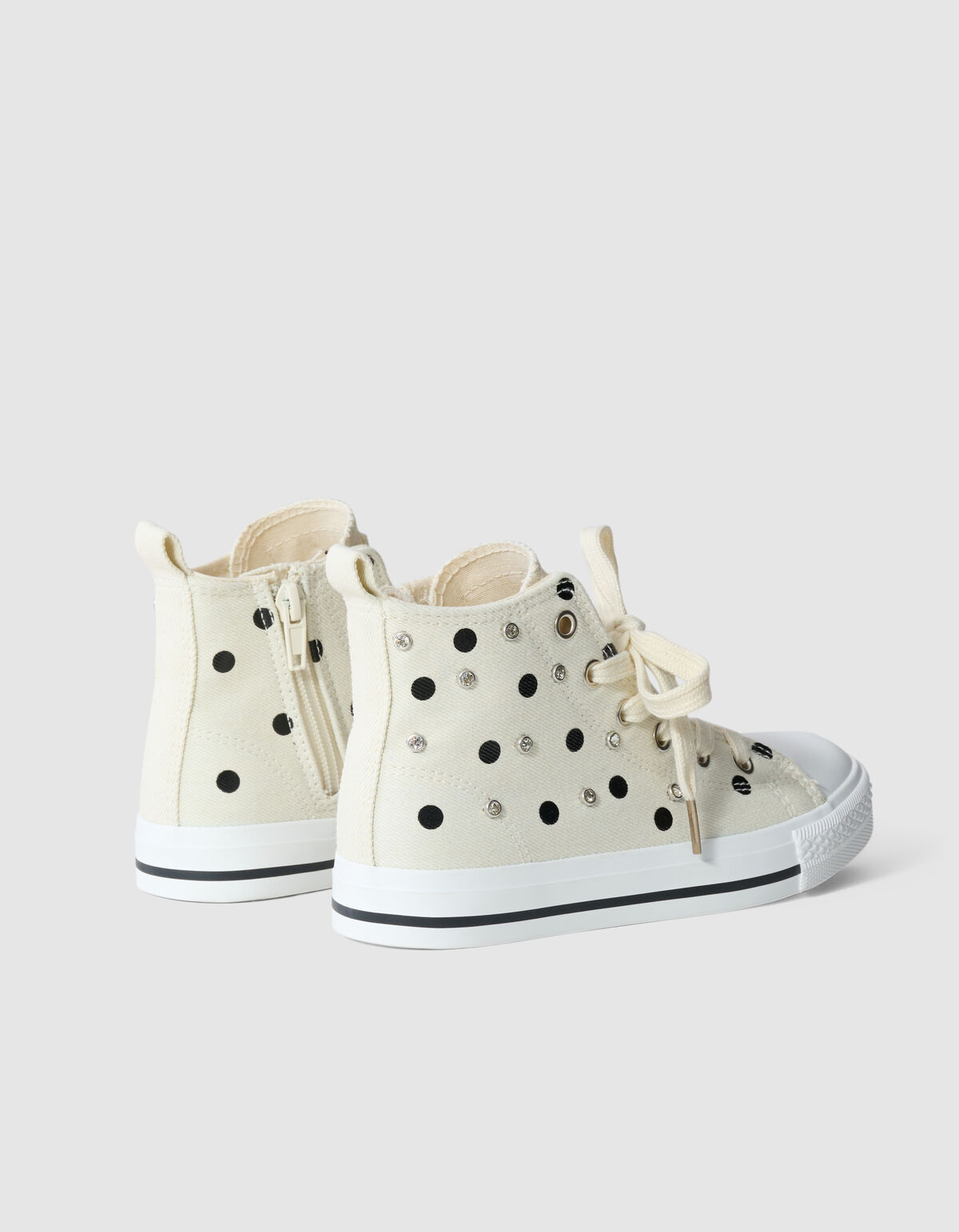 Polkadot Strass Sneakers Gebroken Wit SHOEBY SHOES