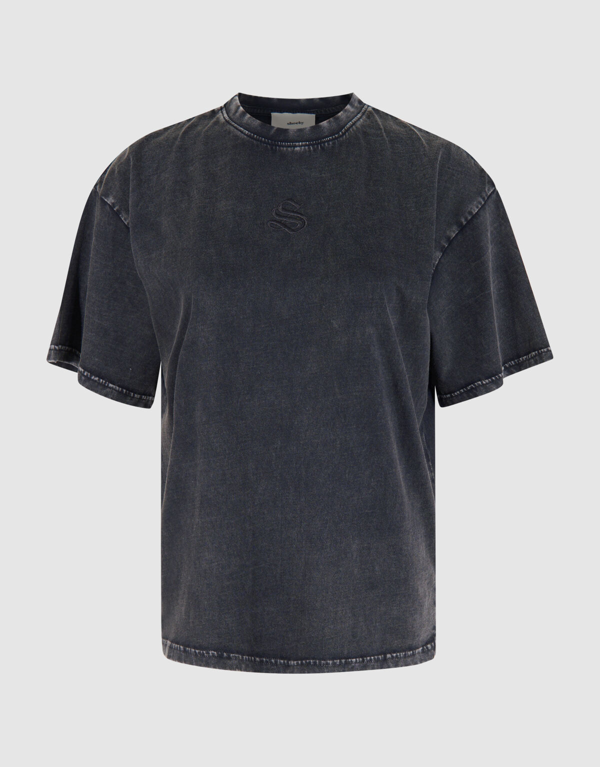 Washed Logo T-shirt Donkergrijs SHOEBY WOMEN