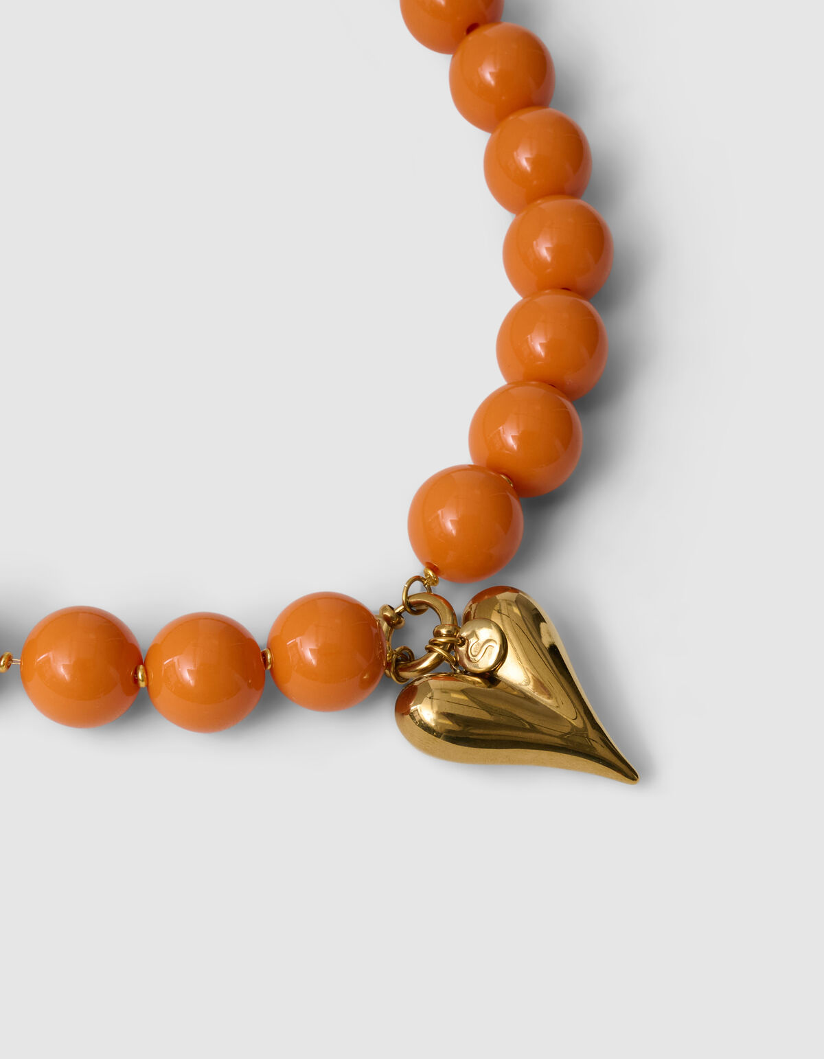 Beaded Heart Ketting Oranje SHOEBY ACCESSOIRES