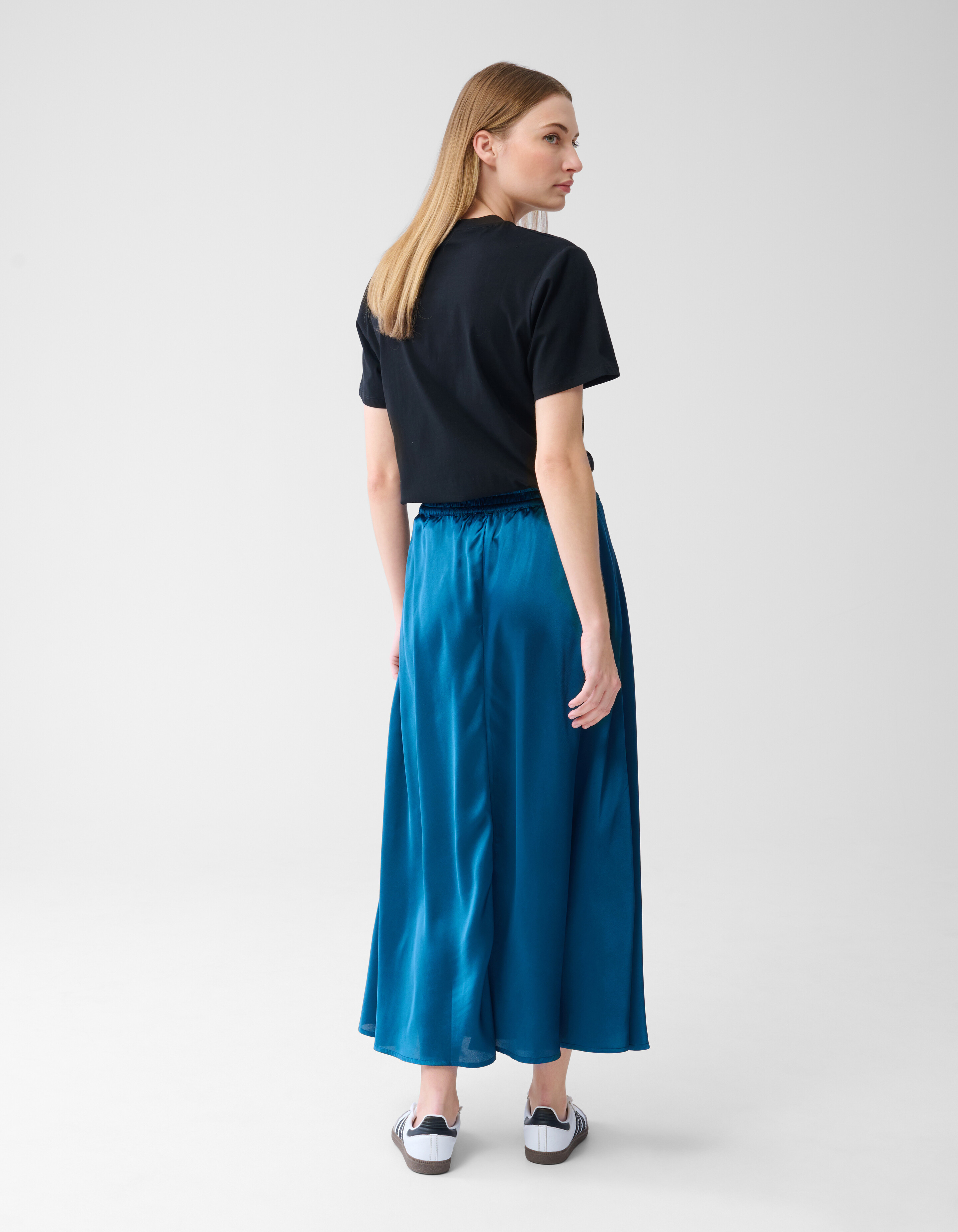 Satijnen Maxi Rok Donkerblauw SHOEBY WOMEN