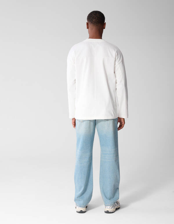 Basis Relaxed Fit Longsleeve Wit SHOEBY MEN