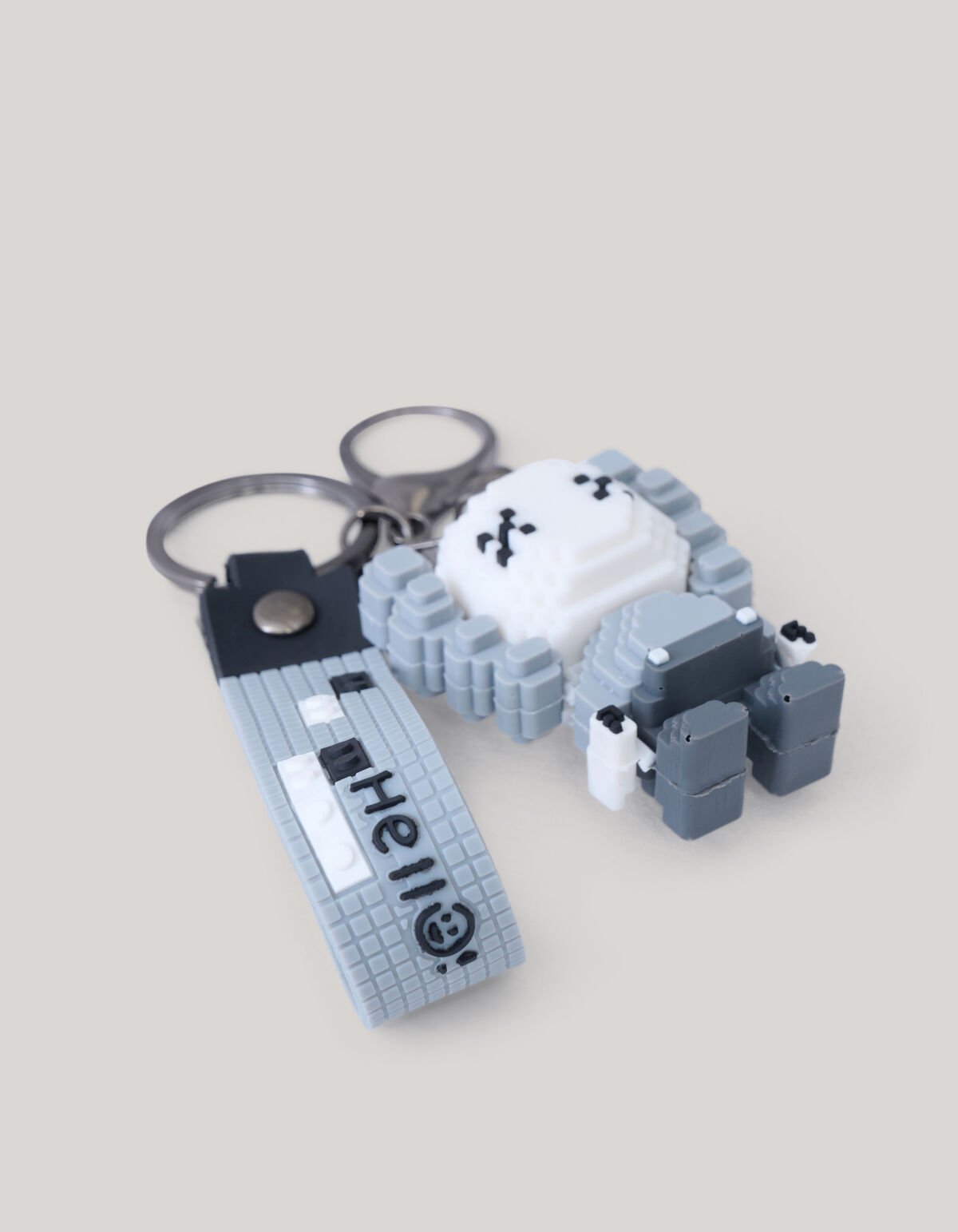 Blok Sleutelhanger Grijs SHOEBY ACCESSOIRES