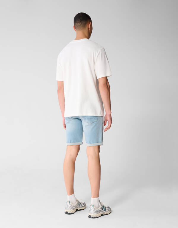 Spark Structuur T-shirt Gebroken Wit SHOEBY MEN