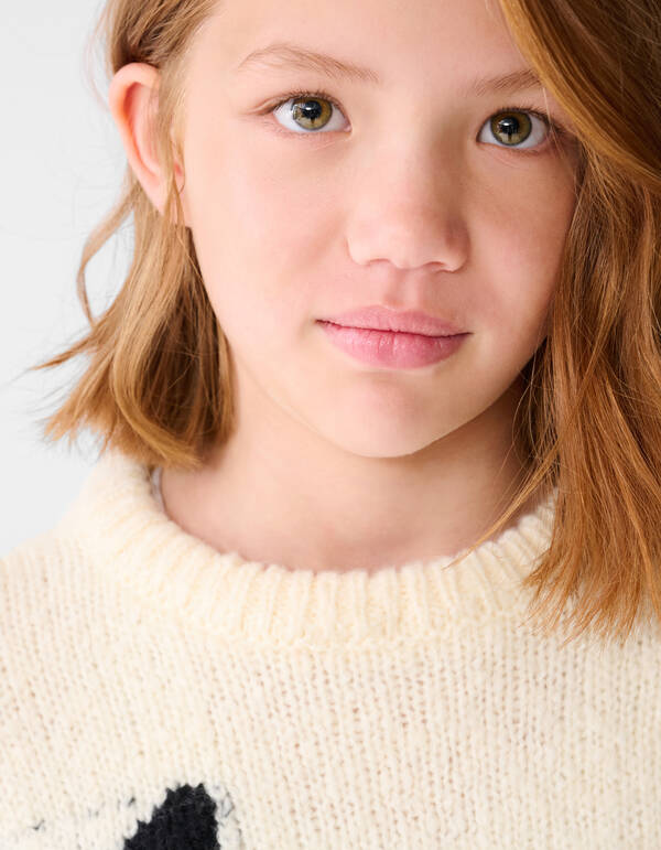 Strik Artwork Trui Gebroken Wit SHOEBY GIRLS