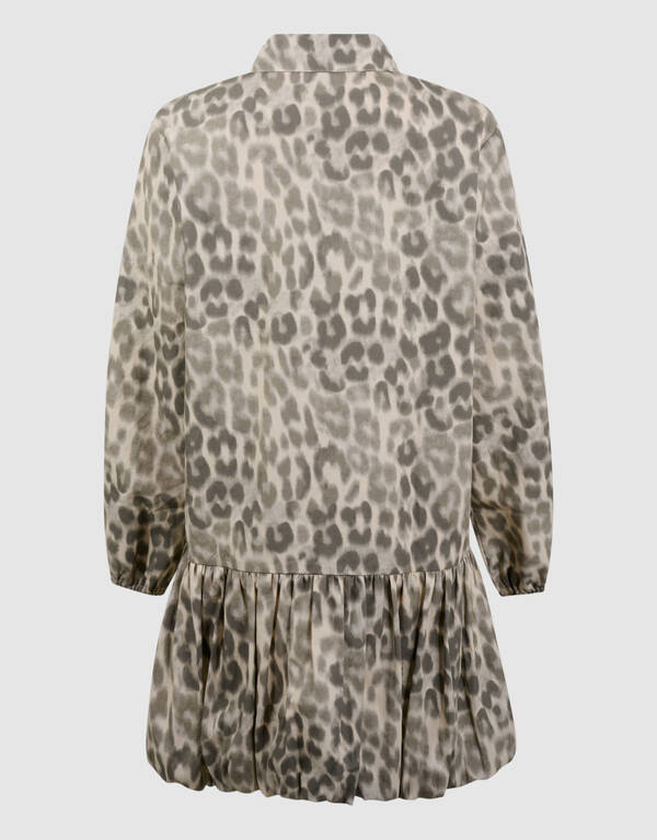 Leopard Balloon Fit Mini Jurk Lichtbruin SHOEBY GIRLS