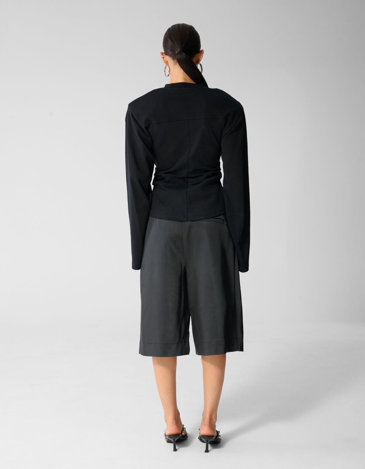 Waisted Longsleeve T-shirt Zwart SHOEBY WOMEN