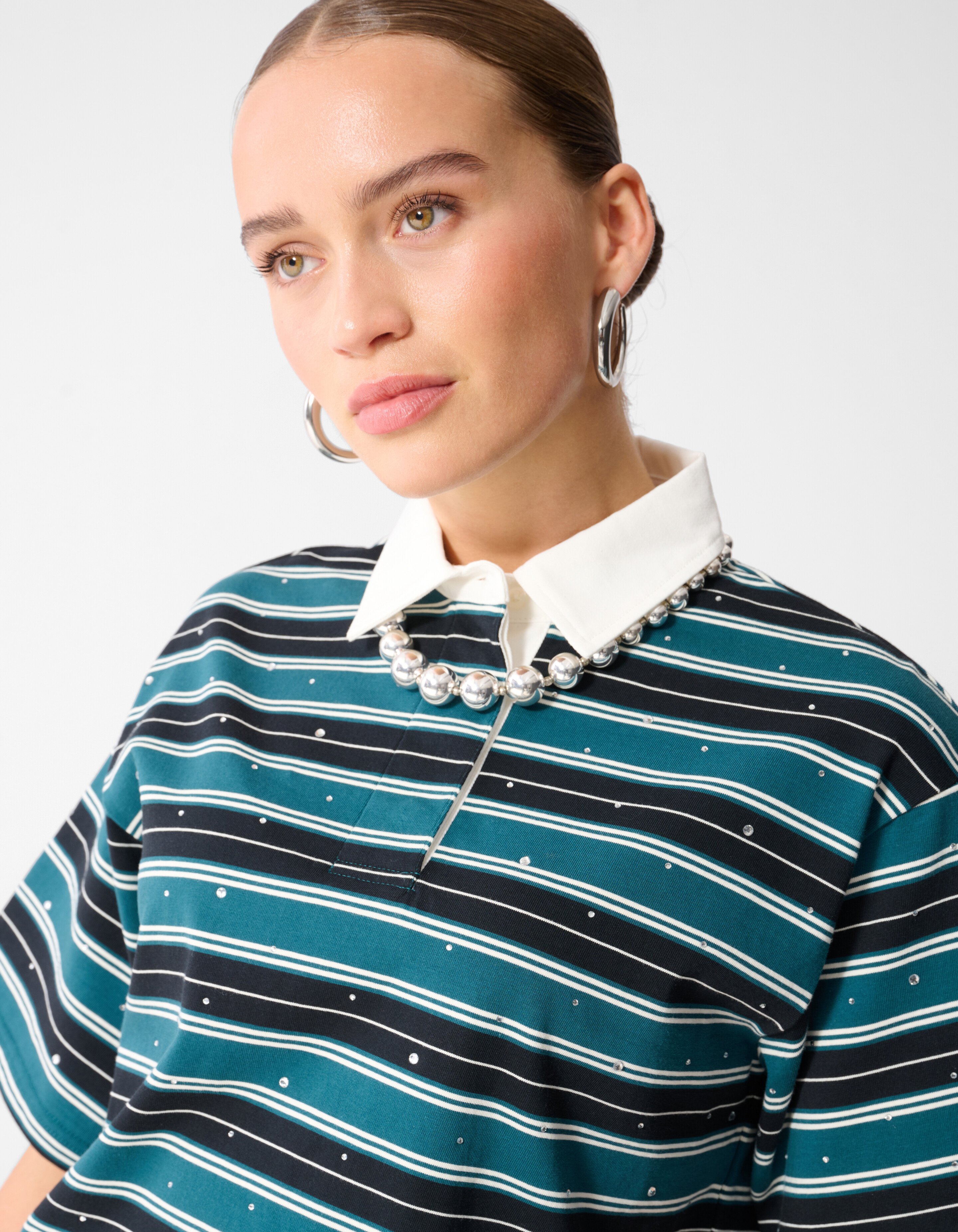 Strass Cropped Polo Petrol SHOEBY WOMEN