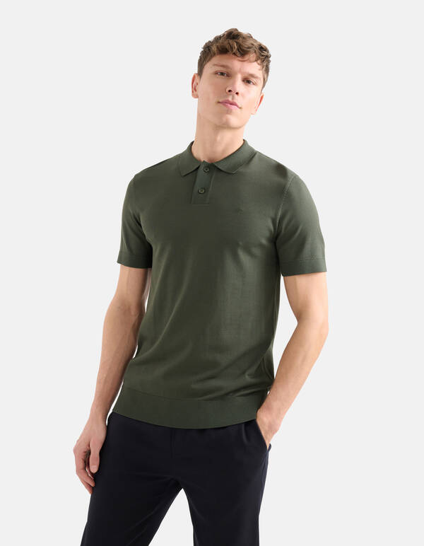 Gebreide Polo Donkergroen SHOEBY MEN