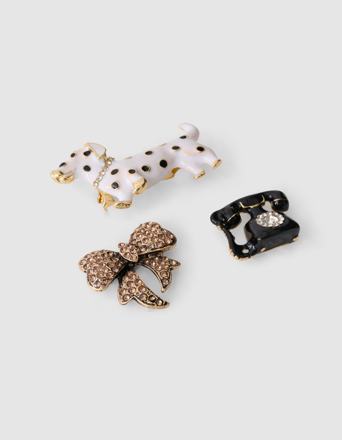 Polkadot Strass Broche Set Wit SHOEBY ACCESSOIRES