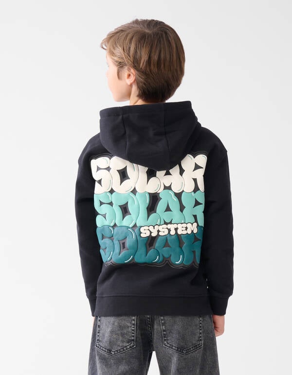 Tekstprint Hoodie Zwart SHOEBY BOYS