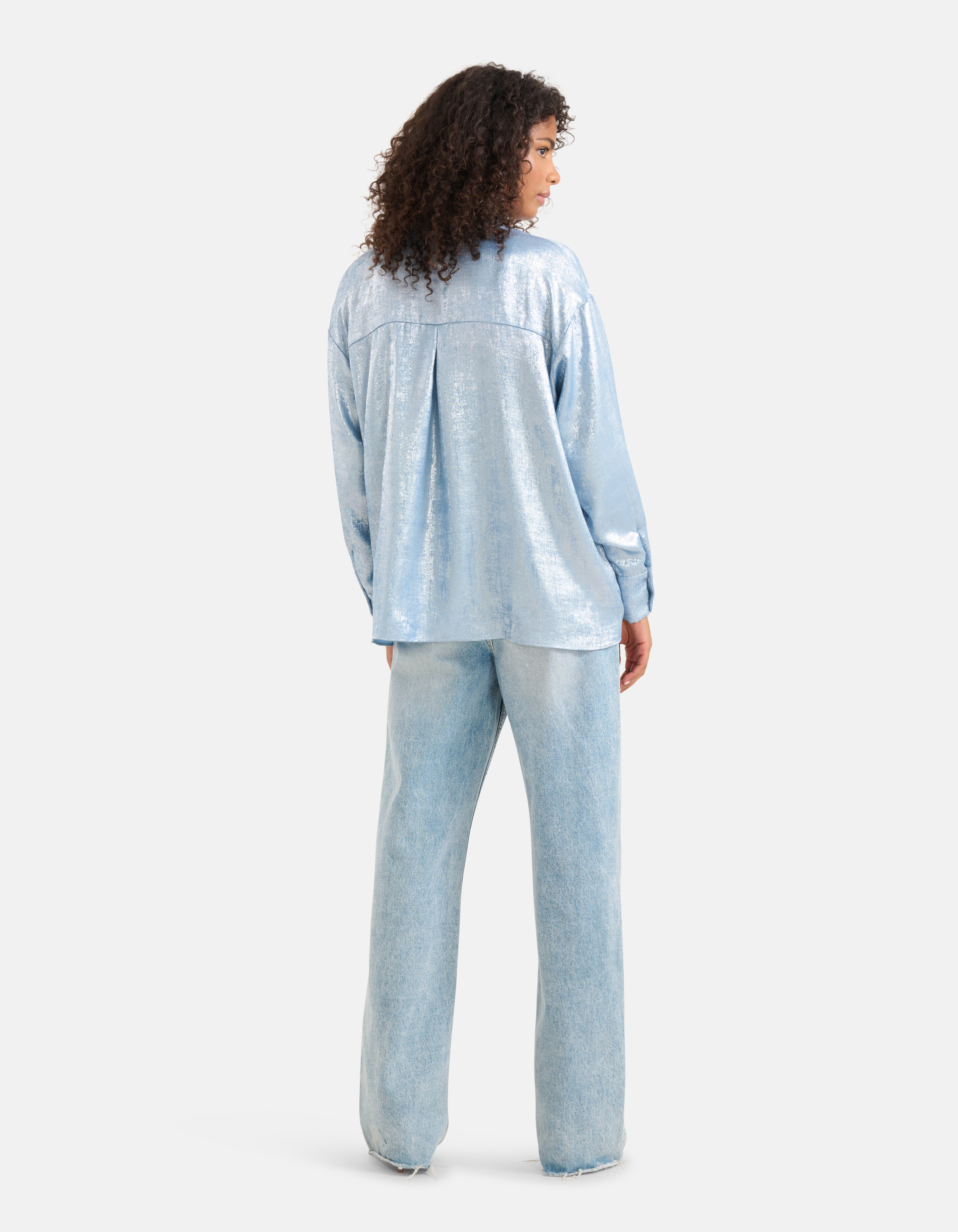 Metallic Blouse Lichtblauw SHOEBY WOMEN