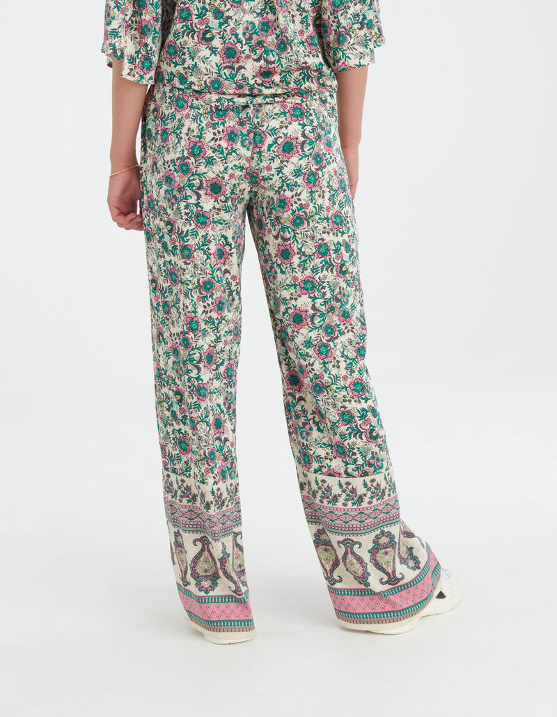 Printed Wide Leg Pants