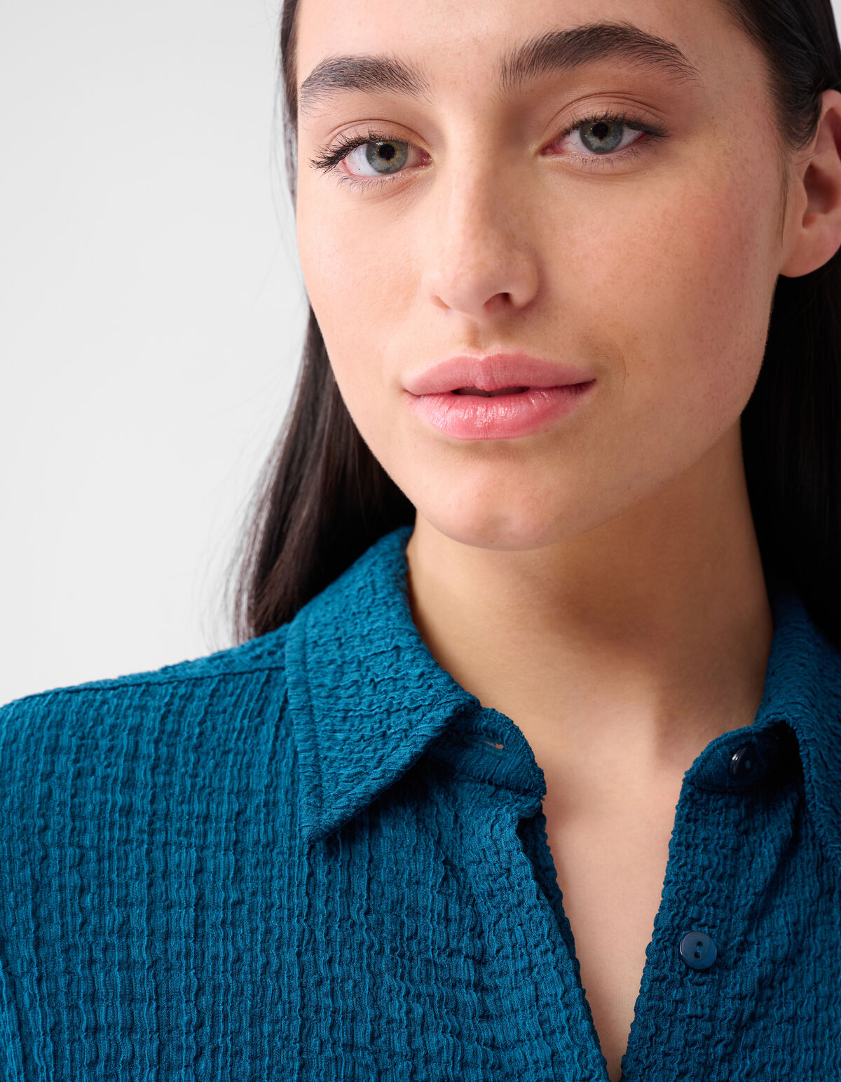 Crinkle Blouse Donkerblauw SHOEBY WOMEN