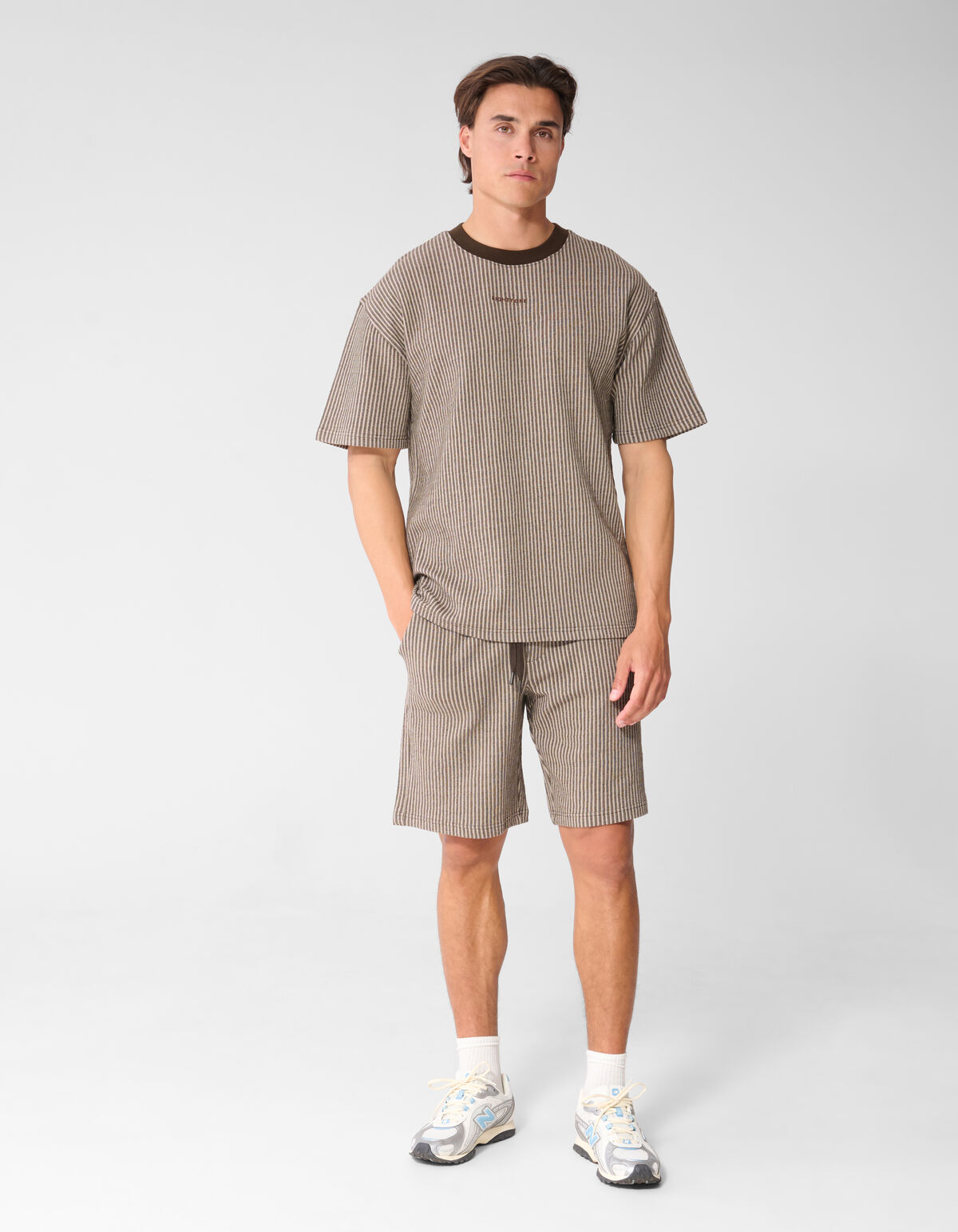 Seersucker T-shirt Bruin SHOEBY MEN