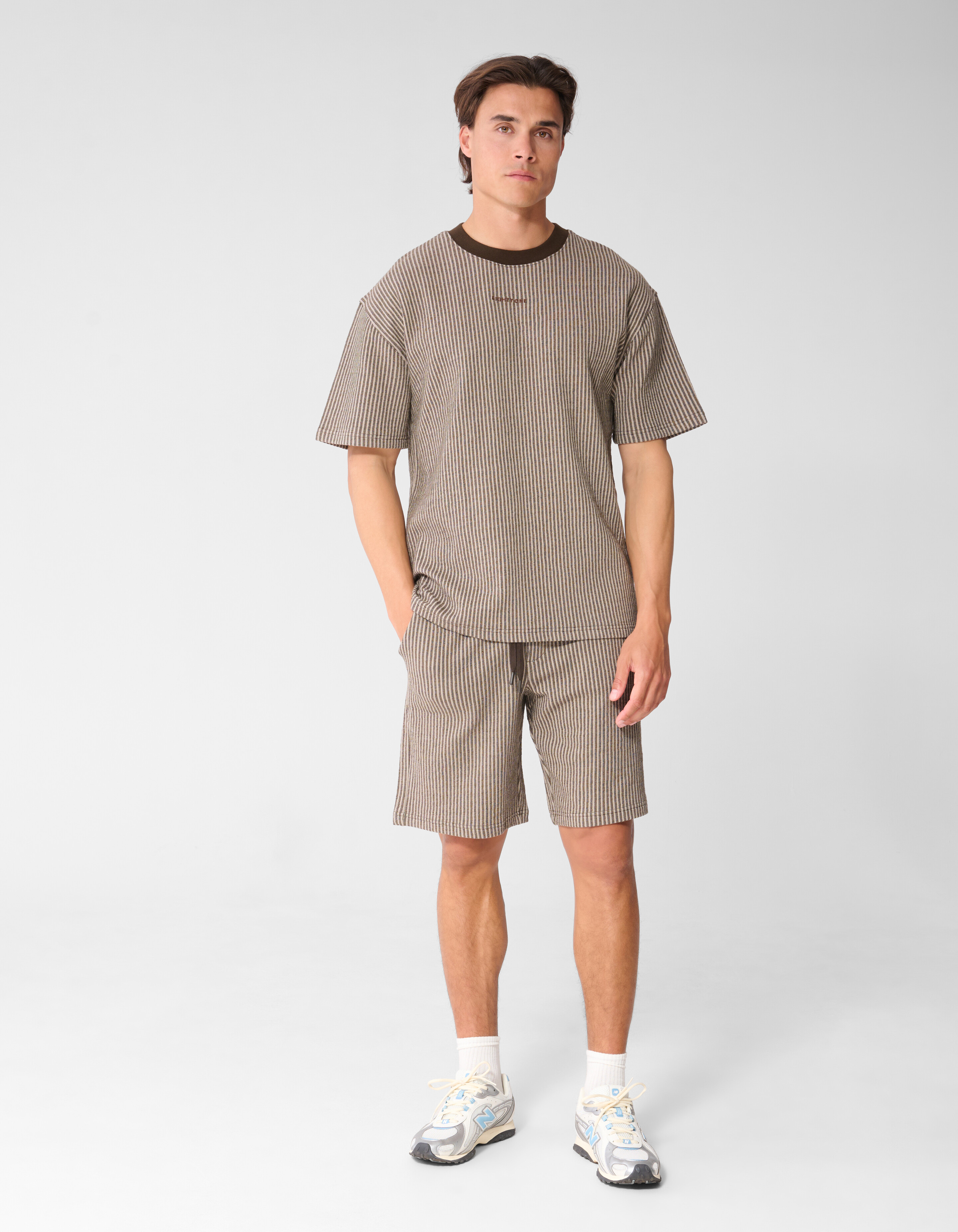 Seersucker T-shirt Bruin SHOEBY MEN