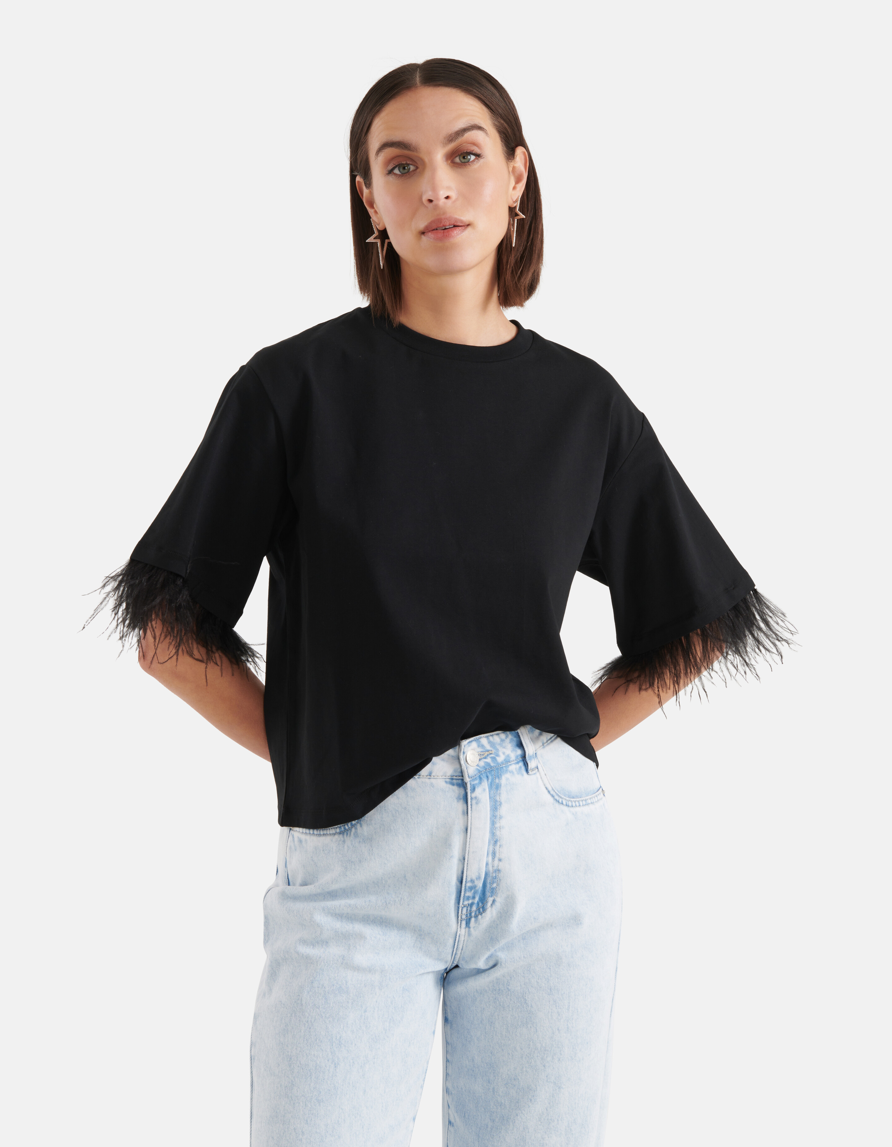 Feather T-shirt Zwart SHOEBY WOMEN