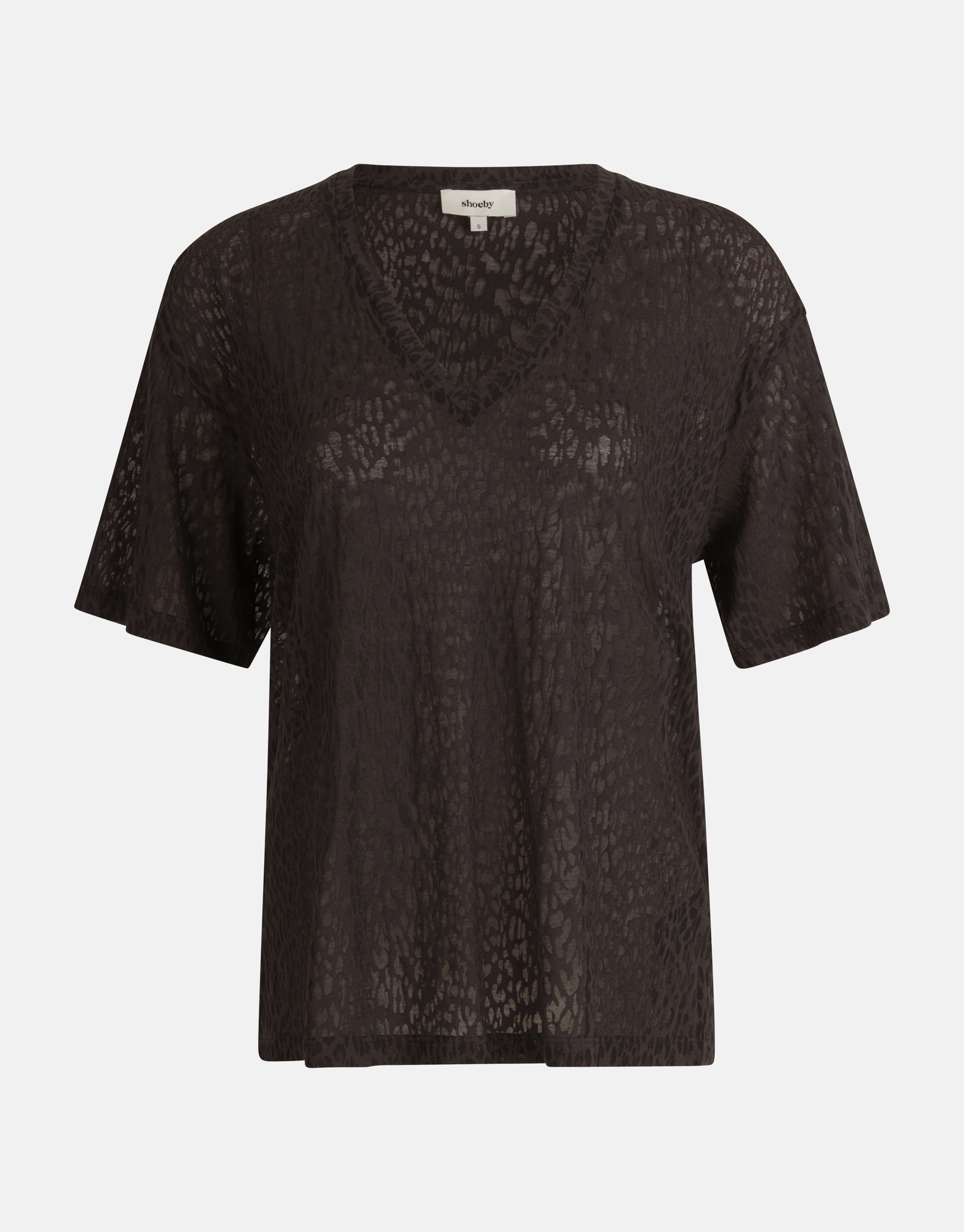 Leopard Burn Out T-shirt Zwart SHOEBY WOMEN