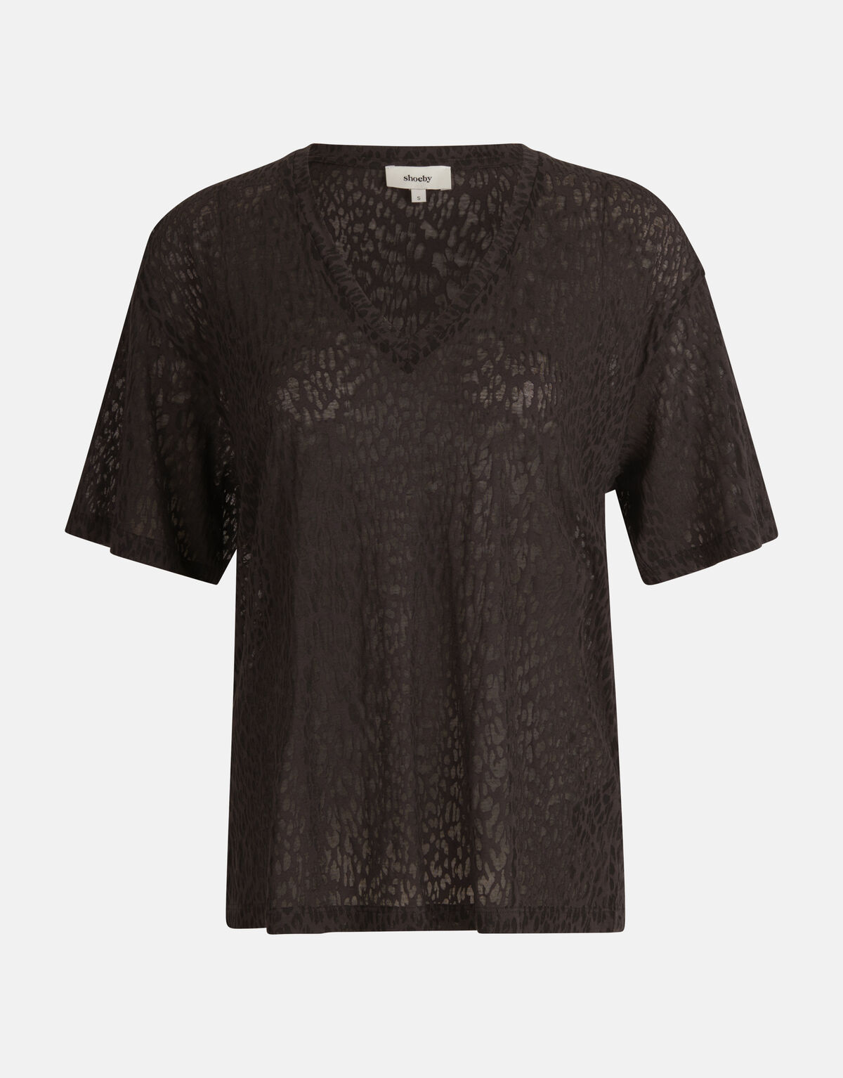 Leopard Burn Out T-shirt Zwart SHOEBY WOMEN